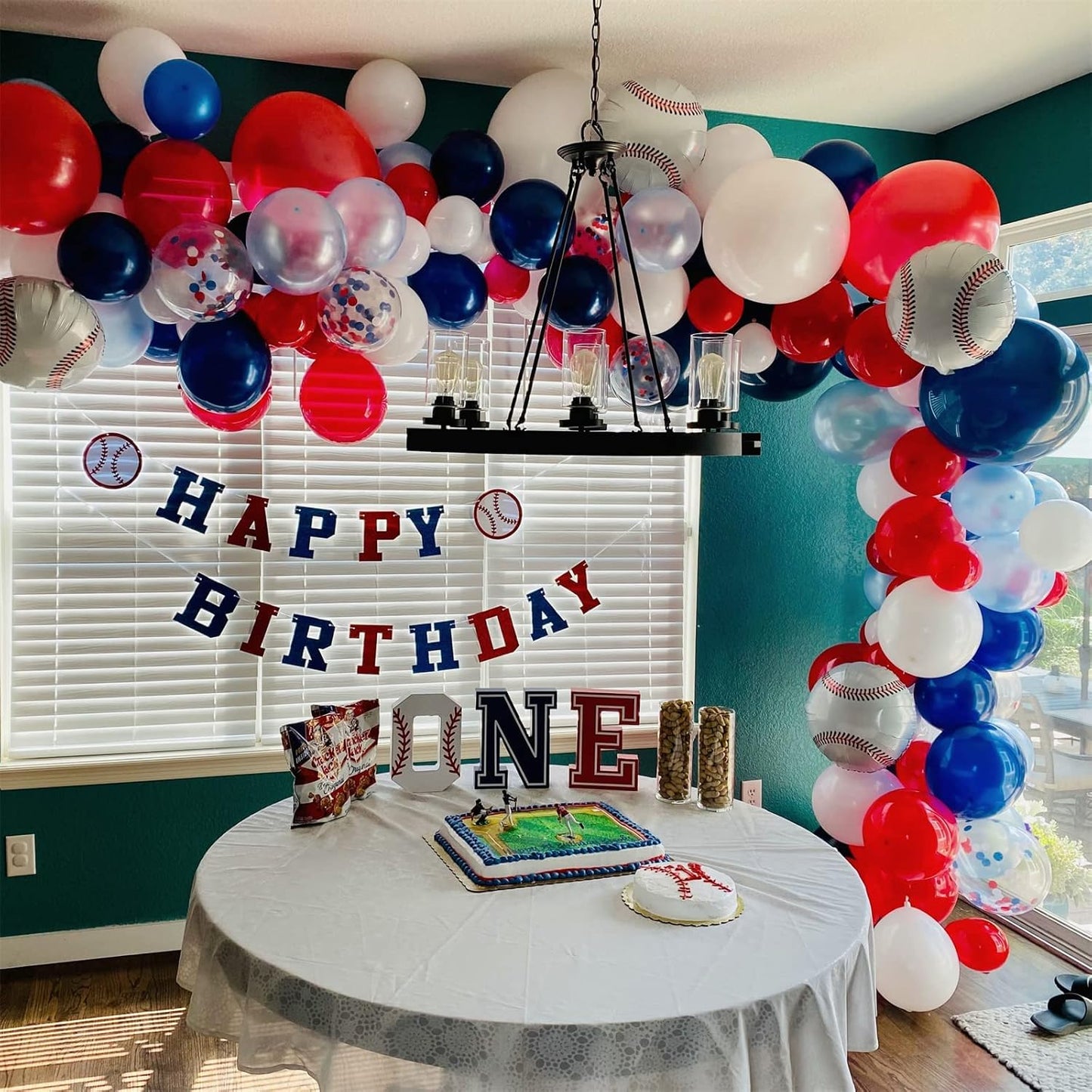 Red White Blue Balloons, 60pcs Pearl Navy Light Blue Matte Red White Confetti Helium Latex Balloons for Patriotic Veterans Memorial Day Baseball Nautical Theme Birthday Baby Shower Party Decorations