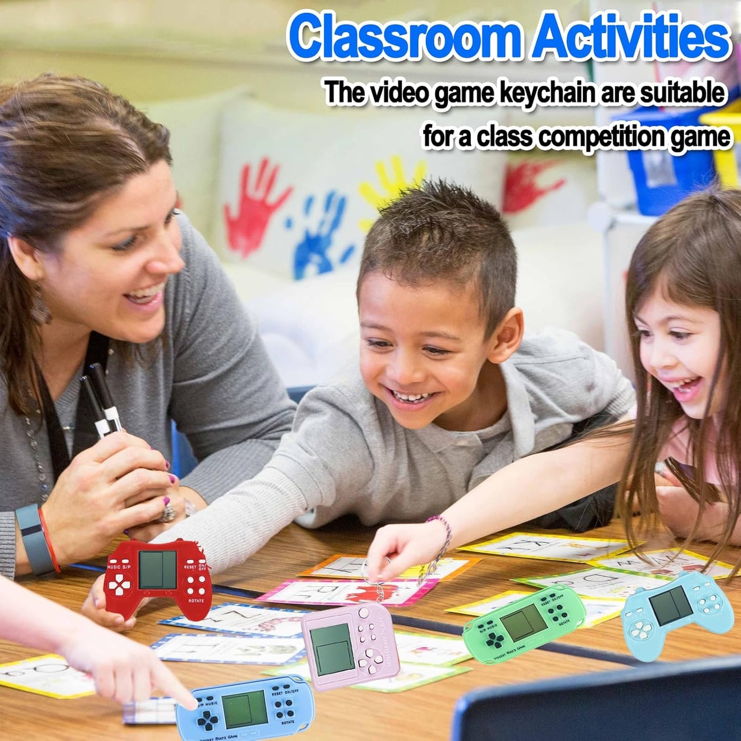 12 Pcs Video Game Party Favors, Mini Video Games Keychain, Gamer Birthday Party Decorations, Gamer Party Favors for Kids 8-12, Classroom Prizes, Goodies Bags Stuffer, Backpack-Macaron color