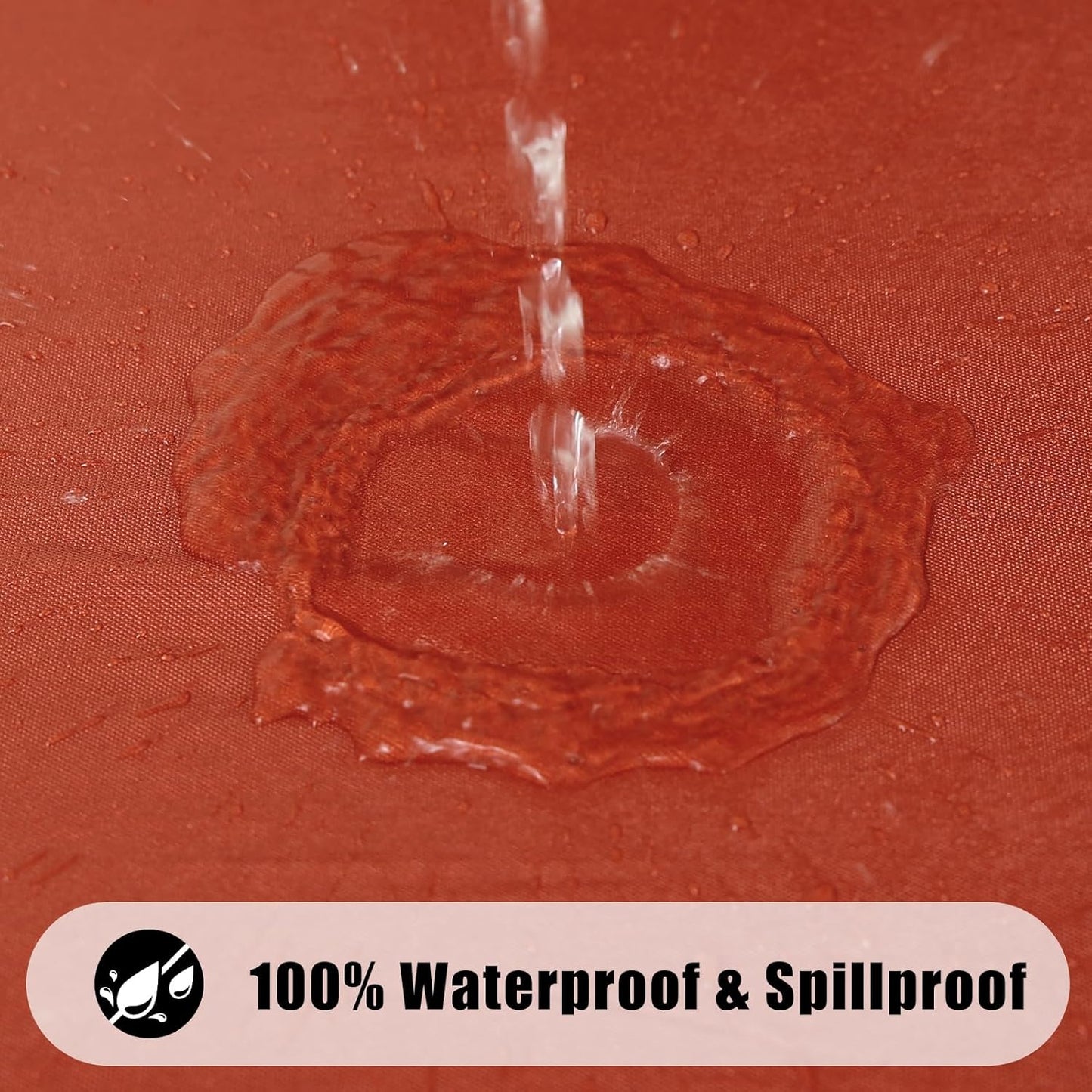 Smiry Rectangle Tablecloth, Elastic Fitted Flannel Backed Vinyl Tablecloths for 6ft Folding Tables, Waterproof Wipeable Table Covers for Indoor, Outdoor, Picnic and Camping (Rust, 30"x72")