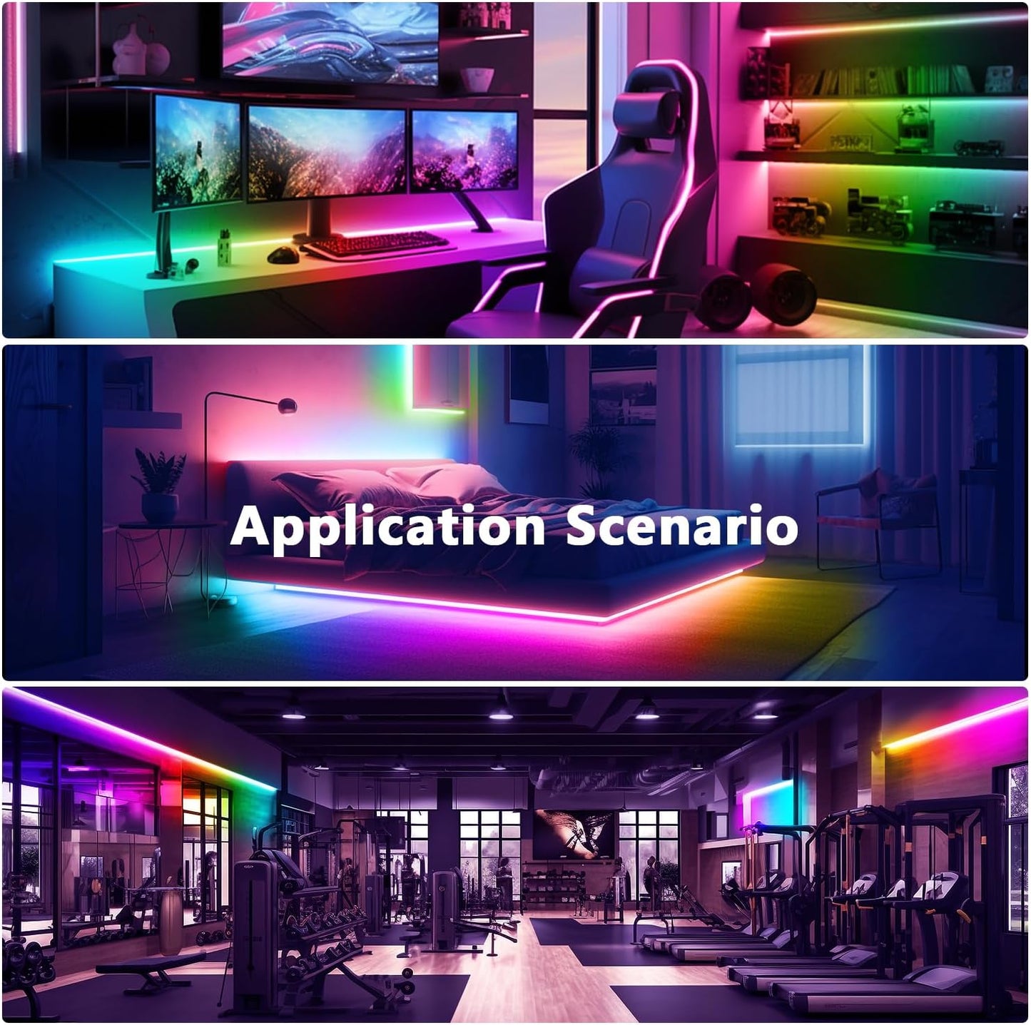 DAYBETTER Smart IC LED Strip Lights, BGRIC LED Lights for Bedroom 65.6FT, DIY Multiple Colors on One Line, App Control Color Changing Strip Lighting Music Sync Home Decor(1 Roll)