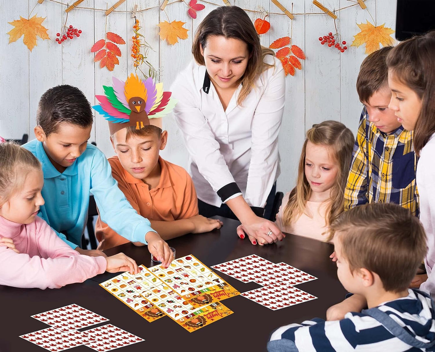 BAYLAY Thanksgiving Bingo Game- 24 Players Bingo Crads for School Classroom Family Birthday Party Activities