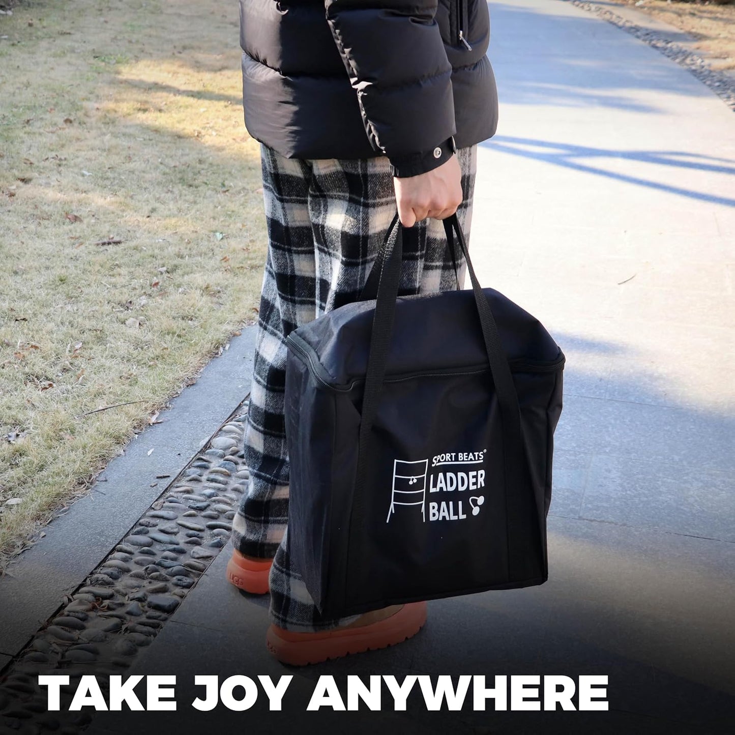 Metal Ladder Ball Set Assembly Free Portable Ladder Toss for Yard Outdoor Games - Includes Carrying Case, 6 Bolas and Scoreboard