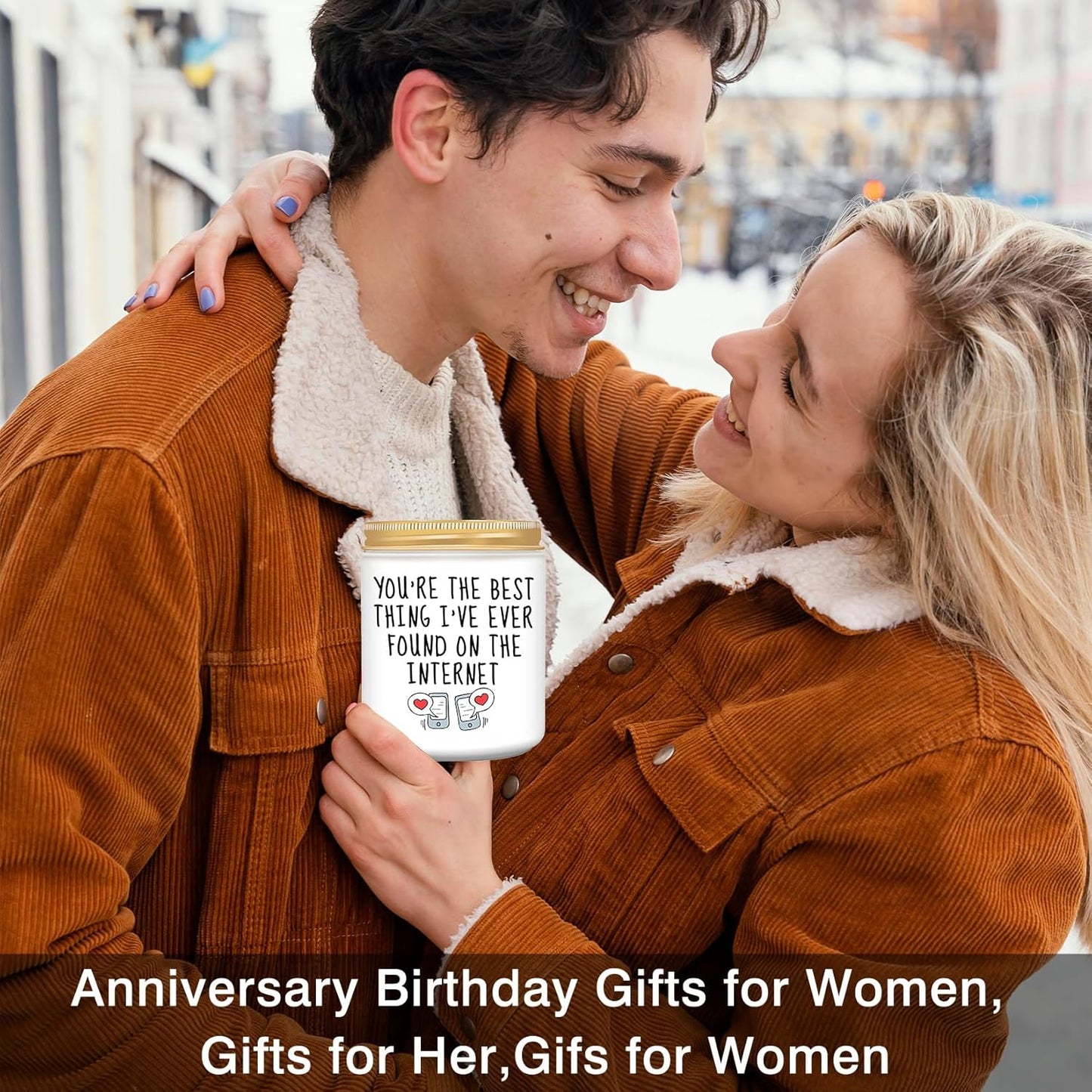 Homsolver Anniversary Birthday Wedding Gifts for Him Her, Funny Romantic Birthday Gifts for Women, Men, Boyfriend, Girlfriend, Wife, Best Friends, Funny Lavender Candle