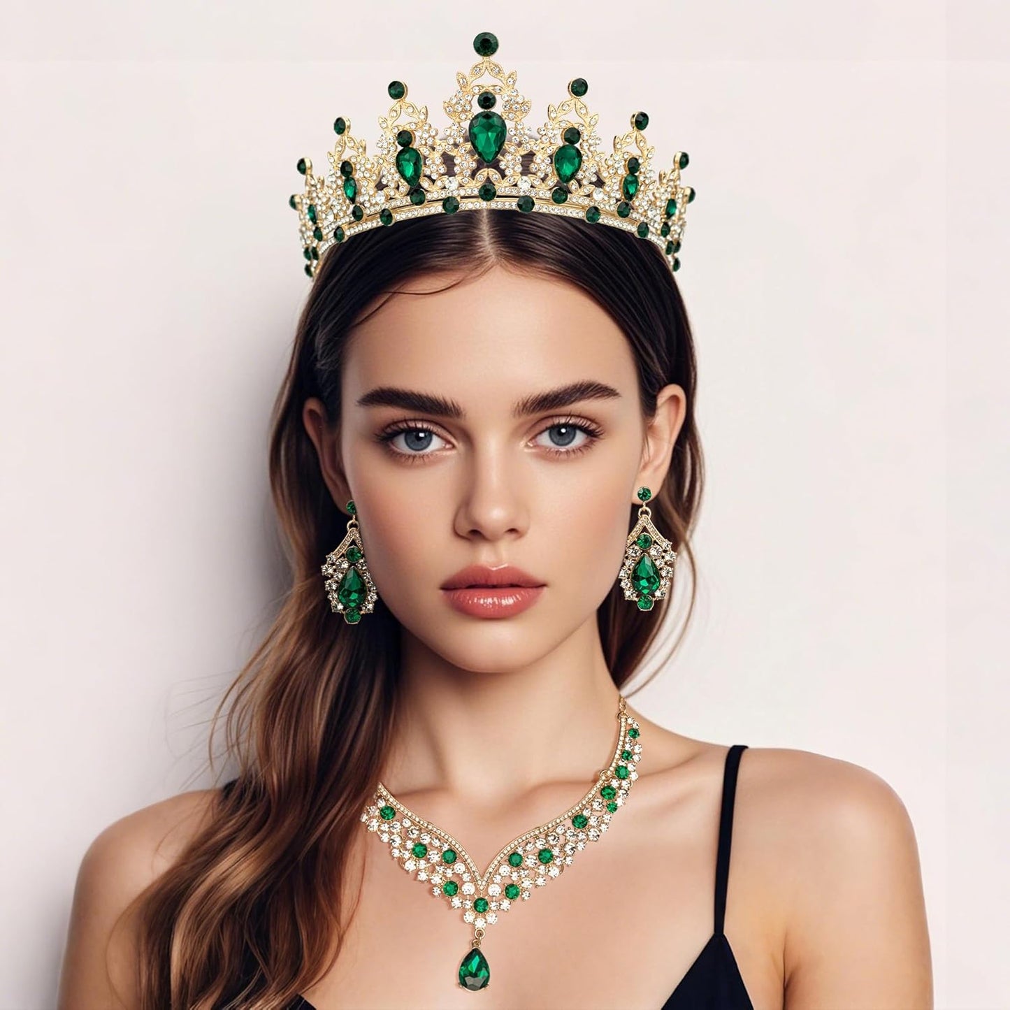 Crowns and Tiaras jewelry sets for Wedding princess birthday party Halloween Prom Pageant Jewelry for Women Crystal Bridal Jewelry Set for women