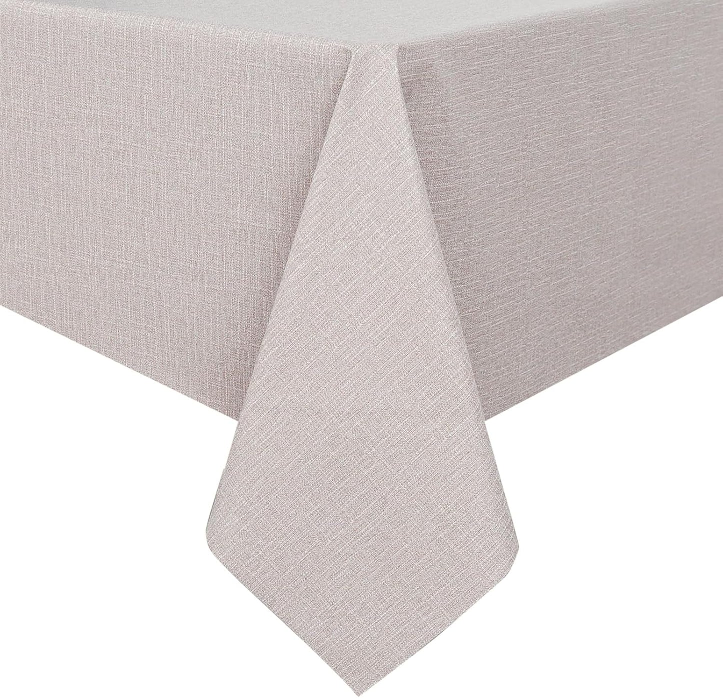 Romanstile 100% Waterproof PVC Tablecloth, Square Oil Spill Proof Stain Resistant Vinyl Table Cloth, Wipe Clean Plastic Table Covers for Kitchen/Dining/Parties - 54 x 78 Inch, Beige