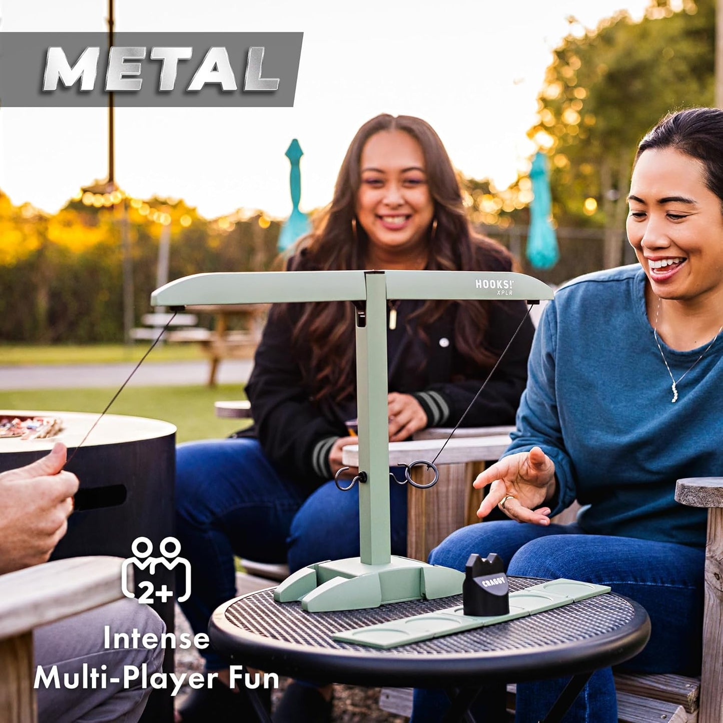 Craggy Games Ring Toss & Shot Ladder Game Hooks XPLR - Portable Aluminum Hook and Ring for Indoor/Outdoor Games - Family Game Night, Party Games, Travel, Multiplayer for Ages 12+