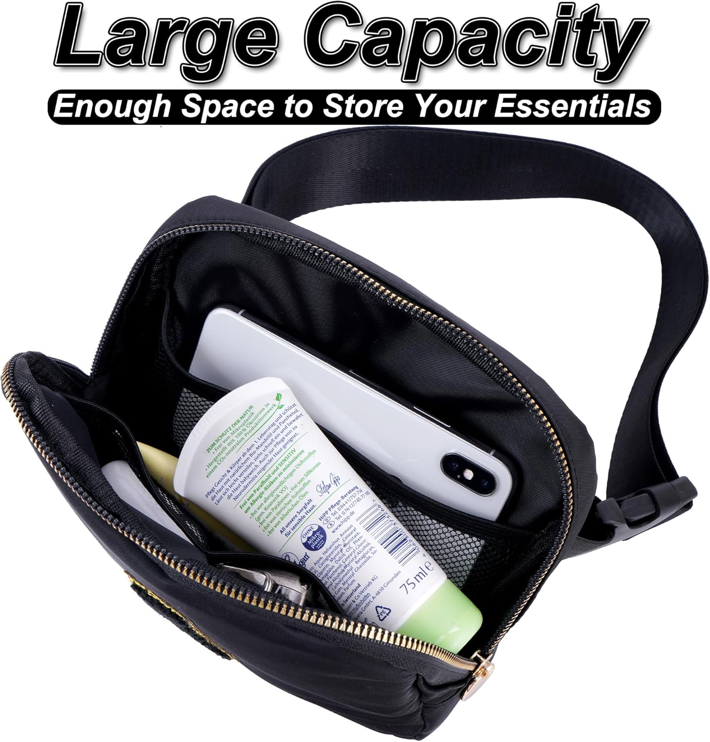 Bridesmaid Gifts Wedding Day - Bridesmaid Proposal Gift,Bridal Shower Gifts,Maid of Honor Gifts,Bachelorette Party Decorations Favors,Initial Belt Bag Crossbody Bag Fanny Pack | Black,Black B