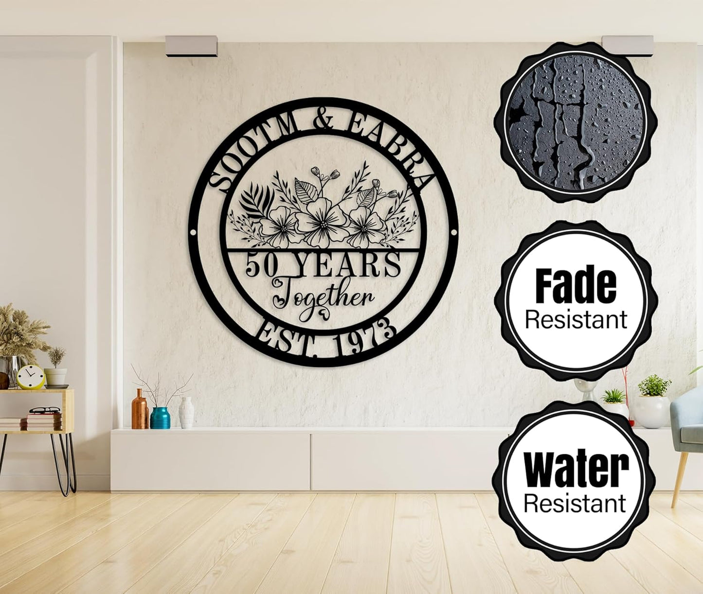 Personalized 50th/60th/25th/30th/40th/10th Anniversary Wedding Gifts for Couple Parents, Personalized 50 Year Anniversary Metal Sign Gifts, 50th Anniversary Custom Gifts, Custom Wedding Anniversary Me