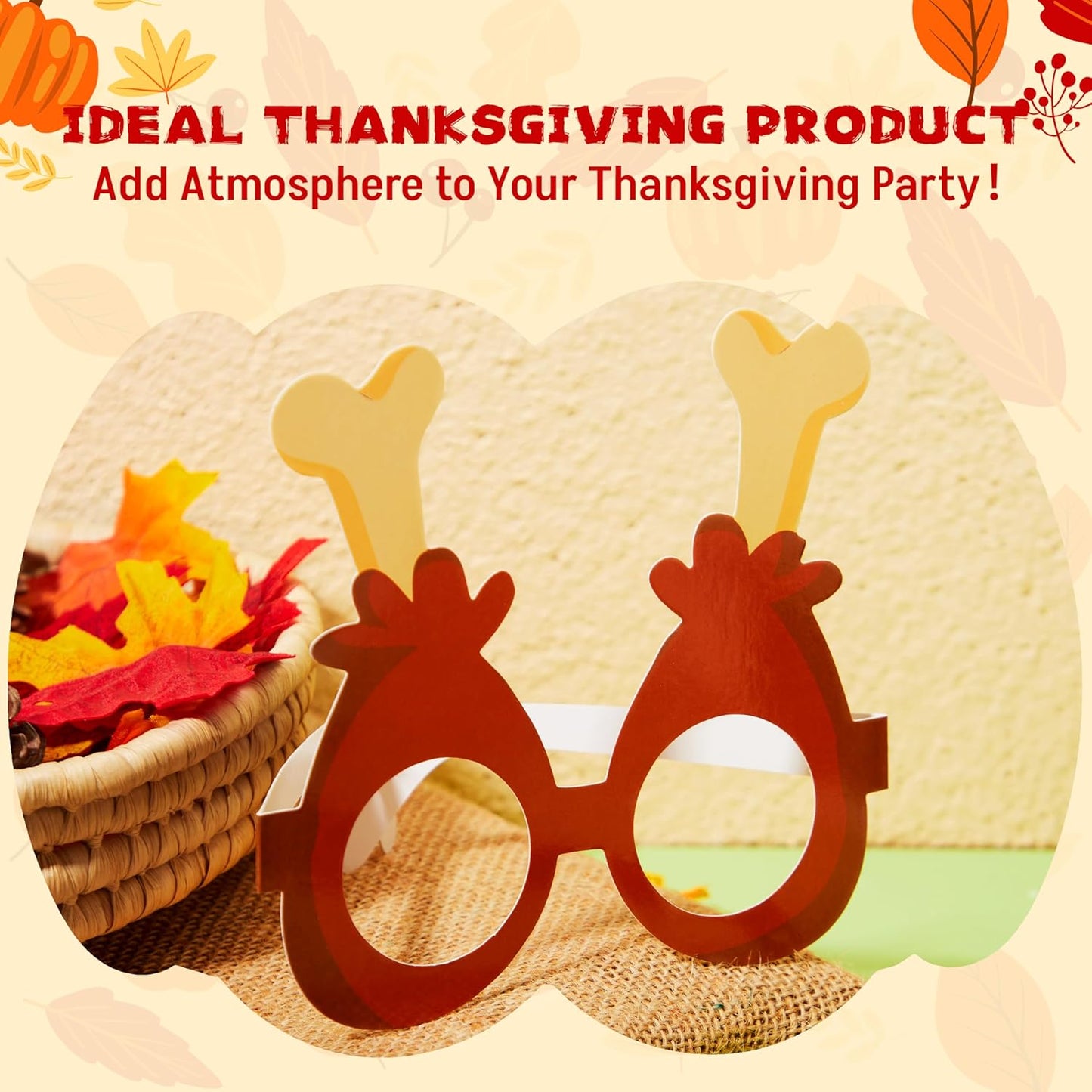 JOYIN Thanksgiving Turkey Eyeglasses, Turkey Eyewear Photo Props for Kids Party and Accessories (One Size Fits All)