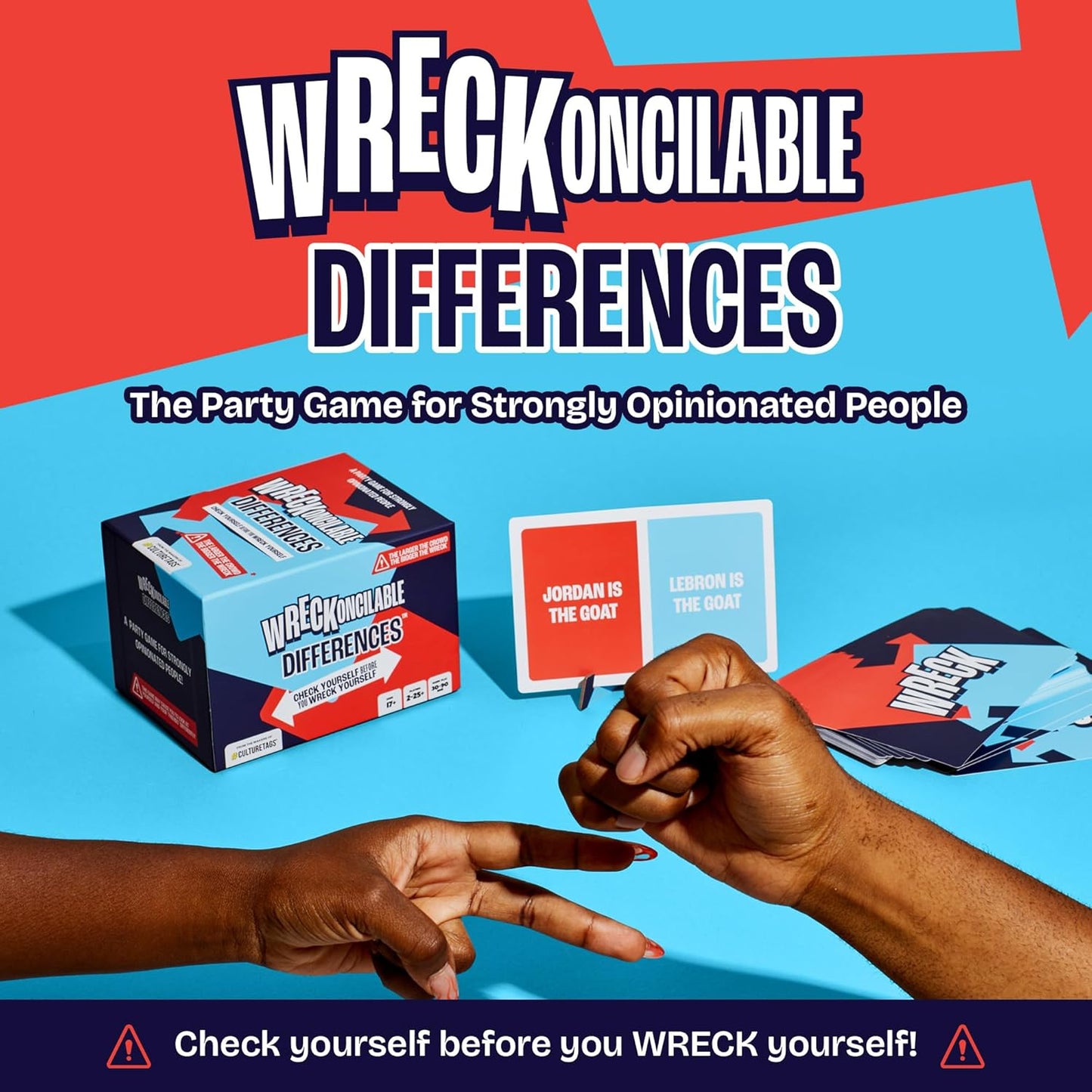 WRECKoncilable Differences – Party Game for Adults 17+ | Debate Card Games for Game Night, Kickbacks & Parties | Rock Paper Scissors Adult Game | 2-25+ Players