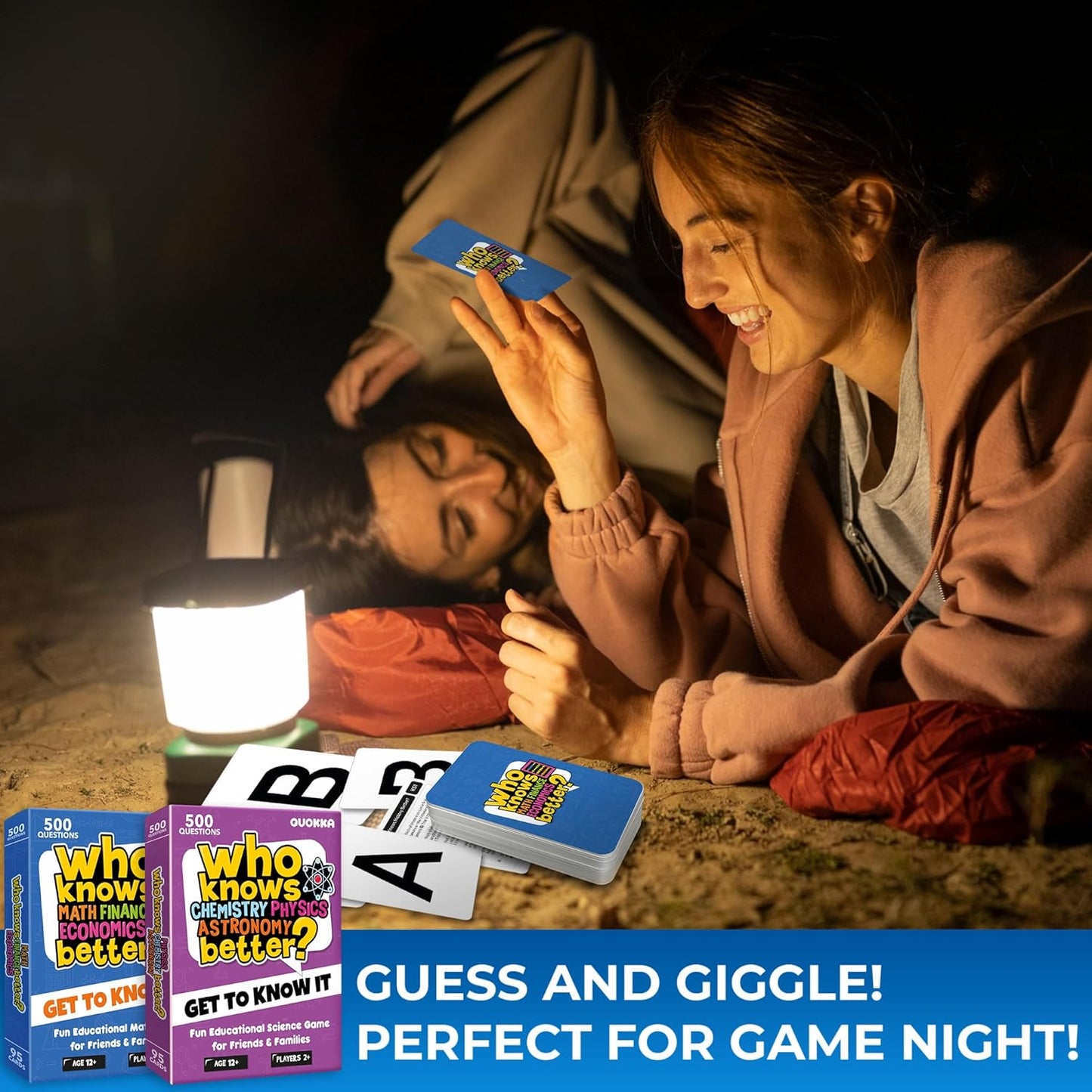 QUOKKA Board Games for Kids 8-12 and Family - Set of 4 Who Knows It Better? - 2000+ Questions Across Biology, Culture, STEM and Math - Educational Trivia Cards for Learning and Game Night