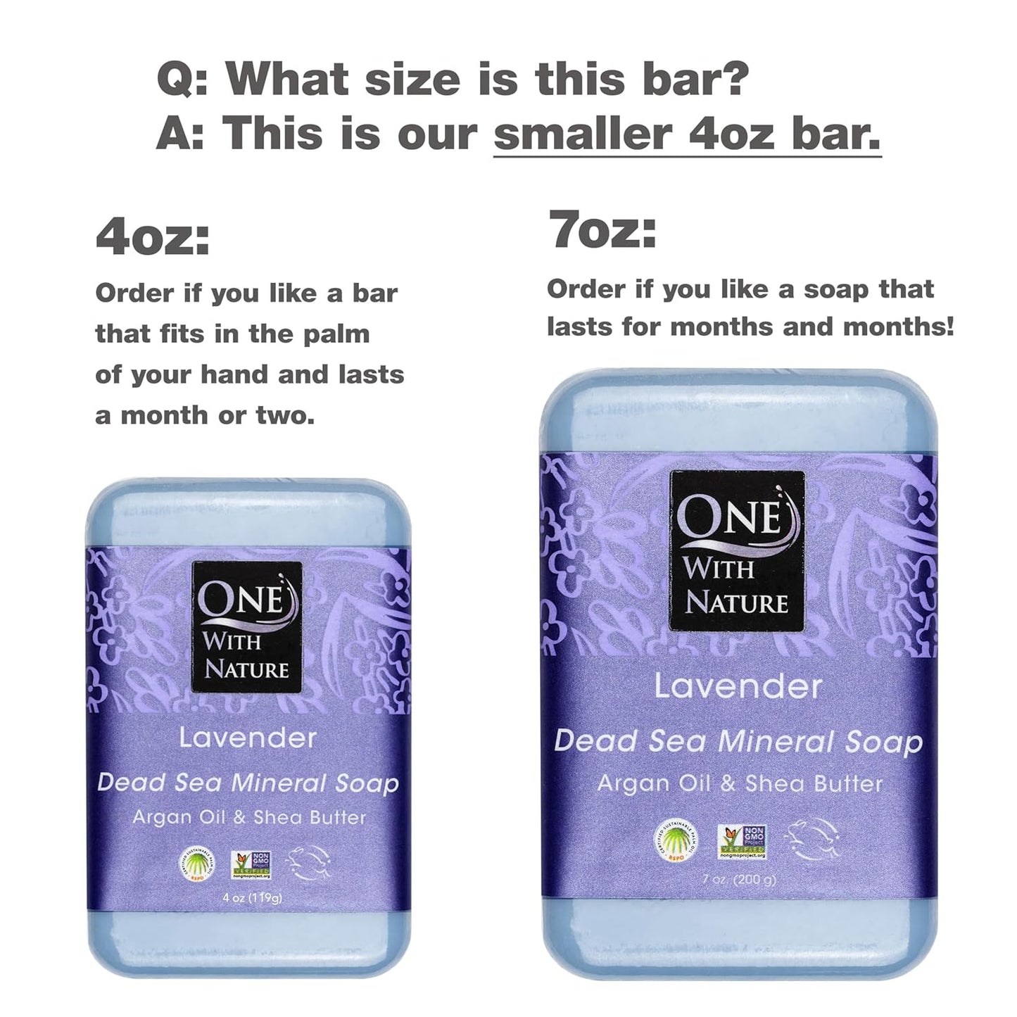 One With Nature Dead Sea Salt Lavender Soap 4oz 3-Pack – Soothing and Exfoliating Soap Bar with Dead Sea Minerals for Face & Body, for Men & Women