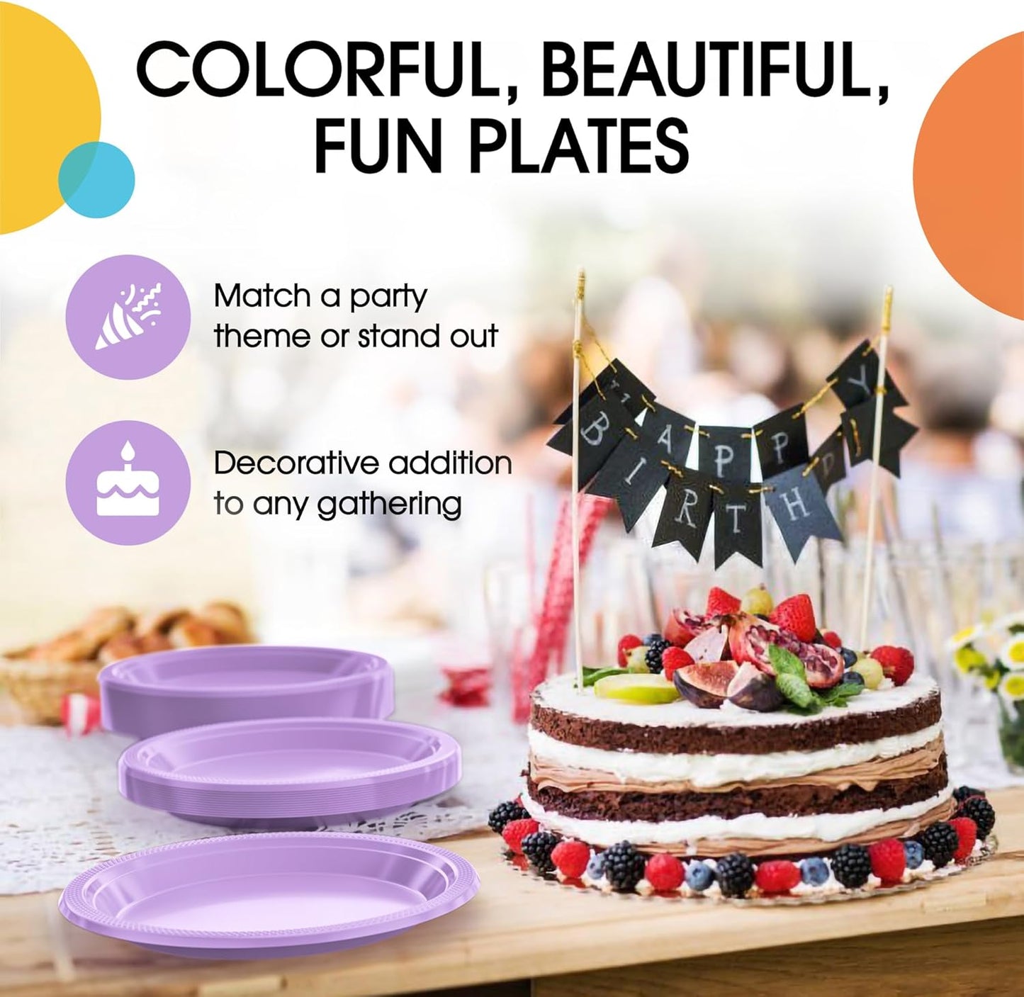 Exquisite Party Solids Orange Plastic Plates For Party 7" Orange Disposable Plates Heavy Duty 100 Pcs Plastic Dinnerware Sets Heavy Duty 350 GSM Disposable Dinnerware Set