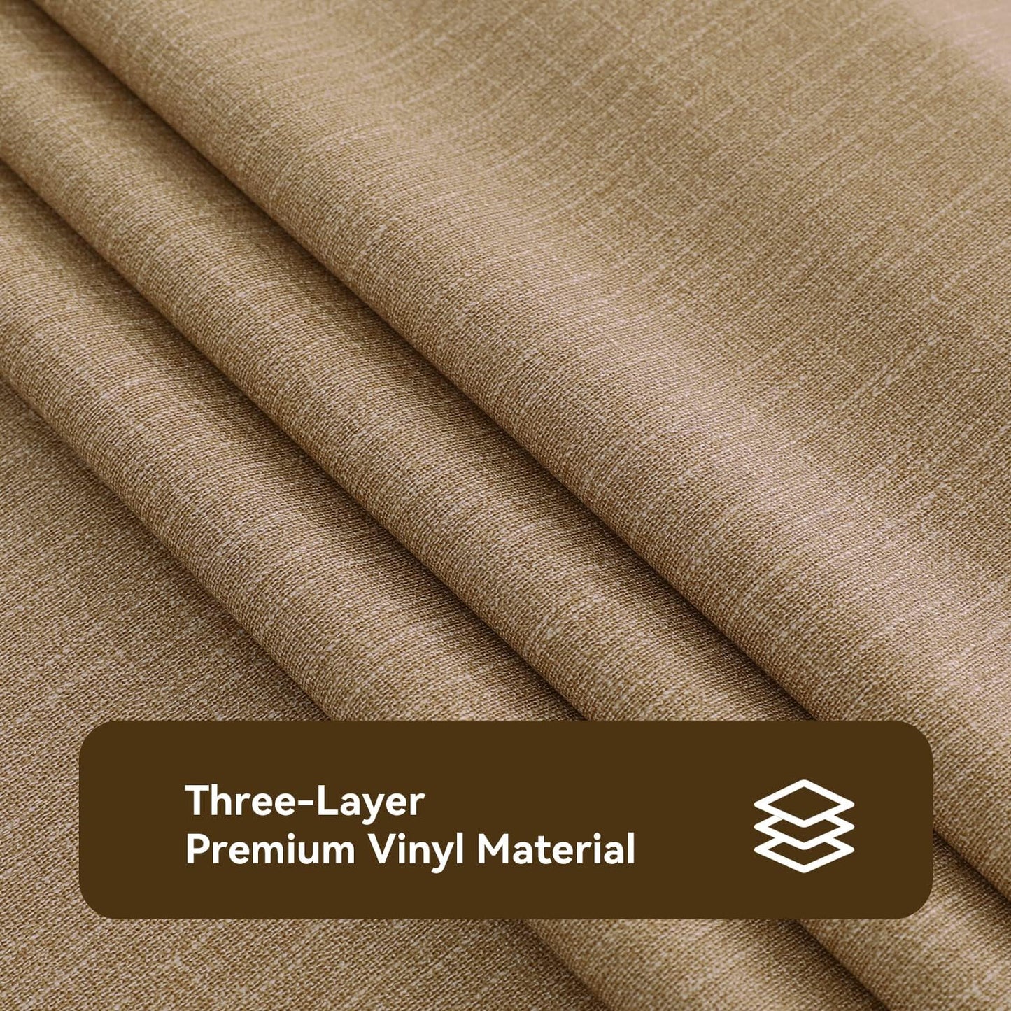 Romanstile 100% Waterproof PVC Tablecloth, Rectangle Oil Spill Proof Stain Resistant Vinyl Table Cloth, Wipe Clean Plastic Table Covers for Kitchen/Dining/Parties - 54 x 78 Inch, Caramel