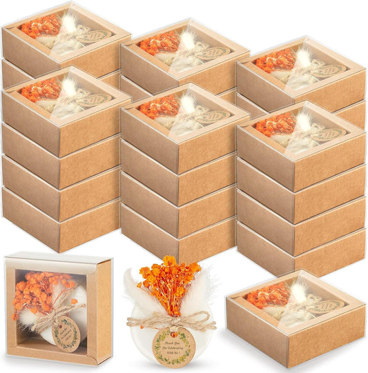 Demissle 24 Pack Scented Soap Favors Wedding Favors Christmas Bridal Shower Favors for Guests Bulk with Mini Dried Flowers for Bridal Baby Shower Baptism Party Guests Gifts