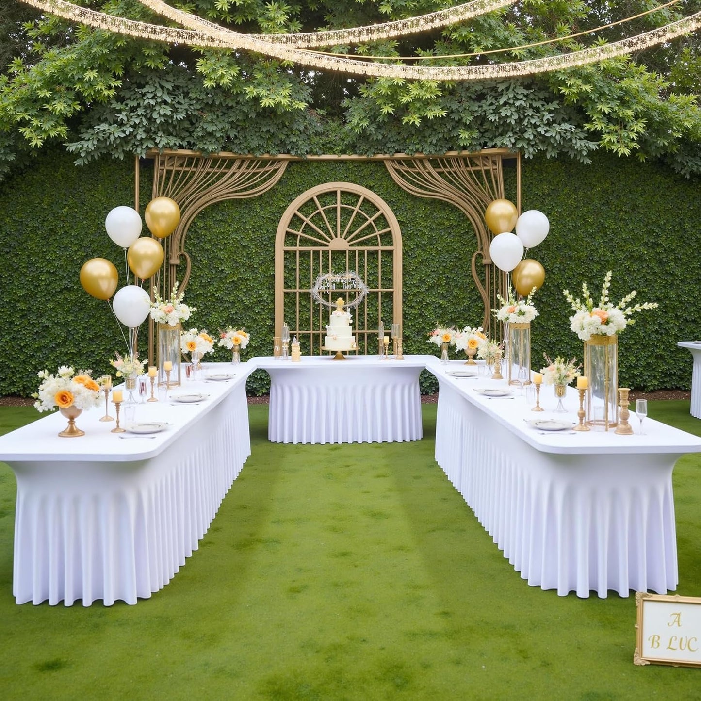 NSSONBEN 4 Pack White Spandex Tablecloth 6ft, Wrinkle Free High Stretch Fitted Tablecloths for 6 Foot Rectangle Tables, Elastic Spandex Table Covers 6ft with Pleats Skirt for Party Wedding Banquet