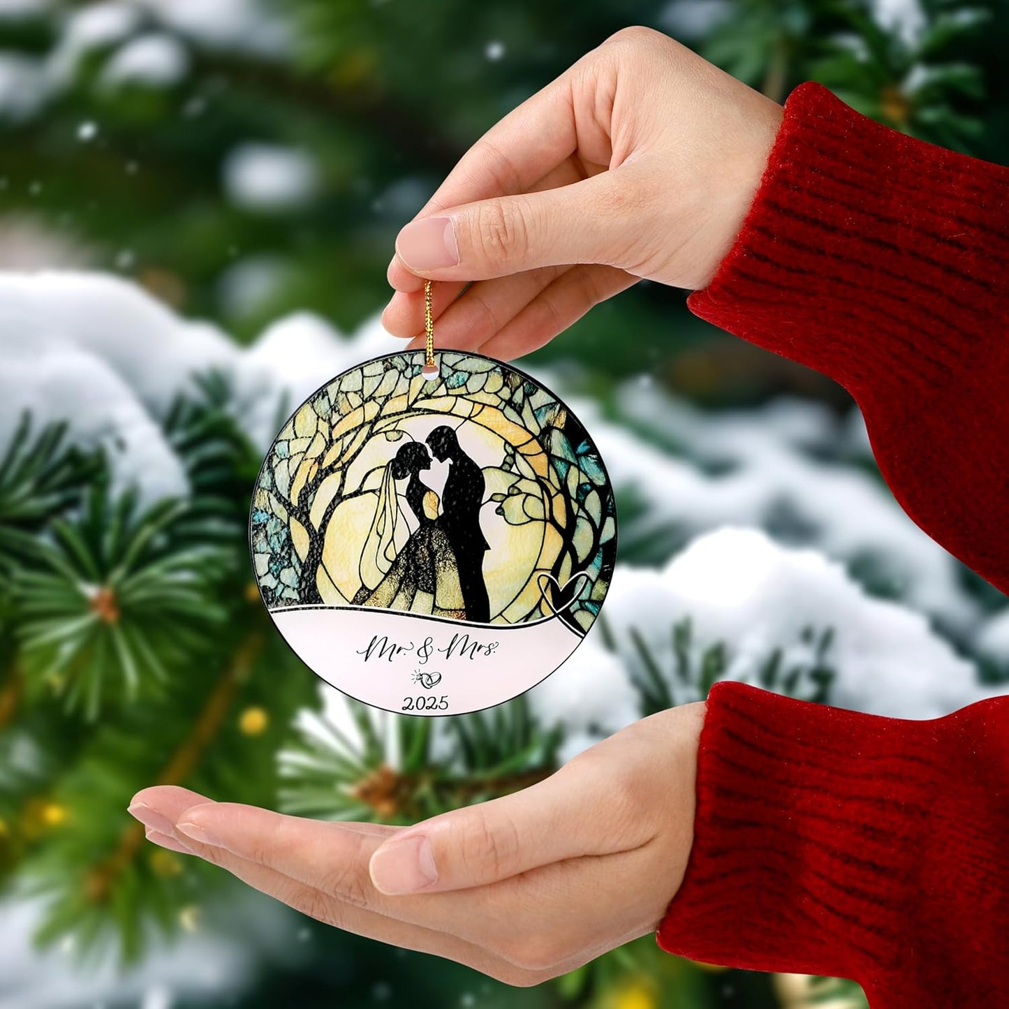 Joycuff Wedding Gifts, Mr & Mrs Ornament 2025, Bridal Shower Gifts, Just Married Gift for Newlywed Couple, Bride, Acrylic Ornament