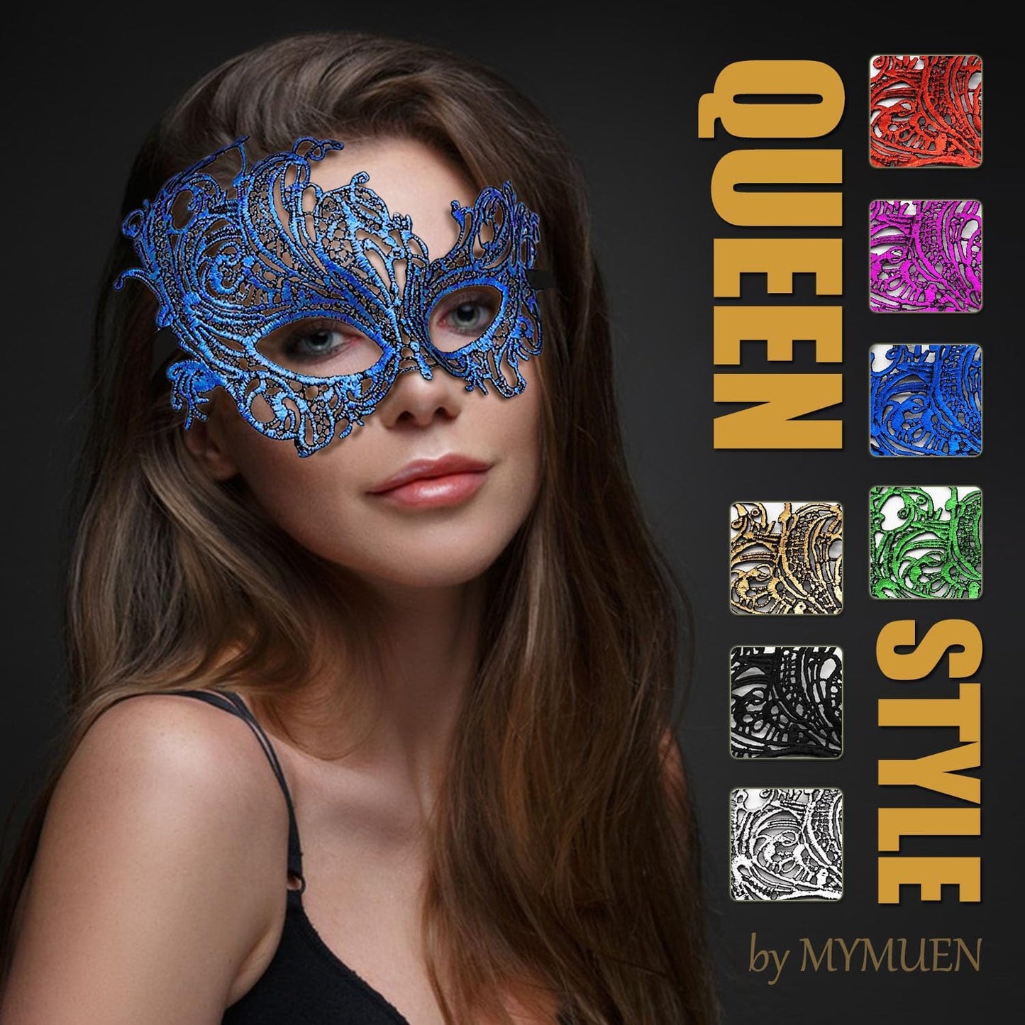 MYMENU Masquerade Mask for Women Couple Mardi Gras Mask for Men Venetian Halloween Mask for Party Prom Ball