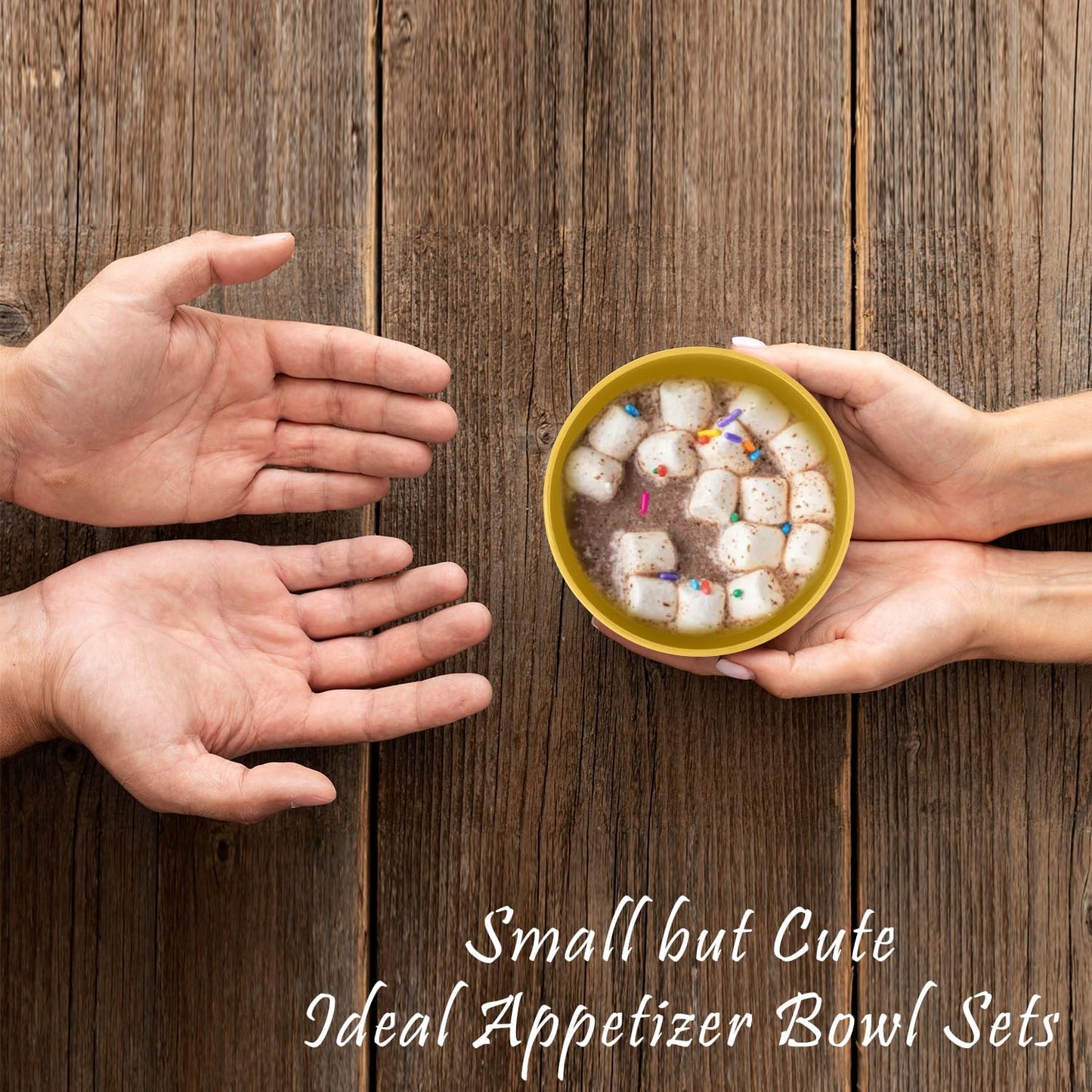 Wrova wheat straw icecream bowls 10oz set of 8 - Unbreakable Dessert Bowls Freezer Safe - Small Bowls for Yogurt,Snack and Fruits. Yellow