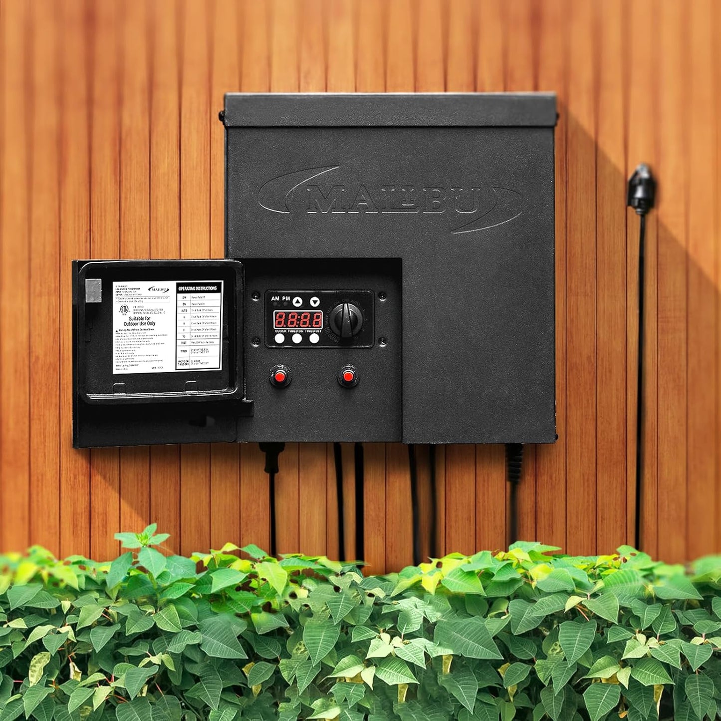 MALIBU 600W Low Voltage Transformer Outdoor Landscape Lighting Transformer 120V AC to 12V AC with Sensor and Weather Shield for Garden LED Lighting, Spotlight, Pathway Light, ETL Listed