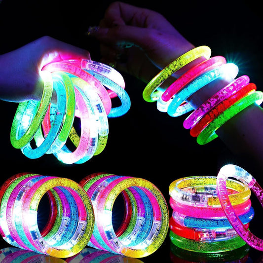 90 Pcs Glow Sticks LED Bracelets, Glow in the Dark Party Supplies for Kids/Adults, Flashing Light up Toys Goodie Bags Stuffers, Christmas Neon Accessories Carnival Birthday Concert Party Favors