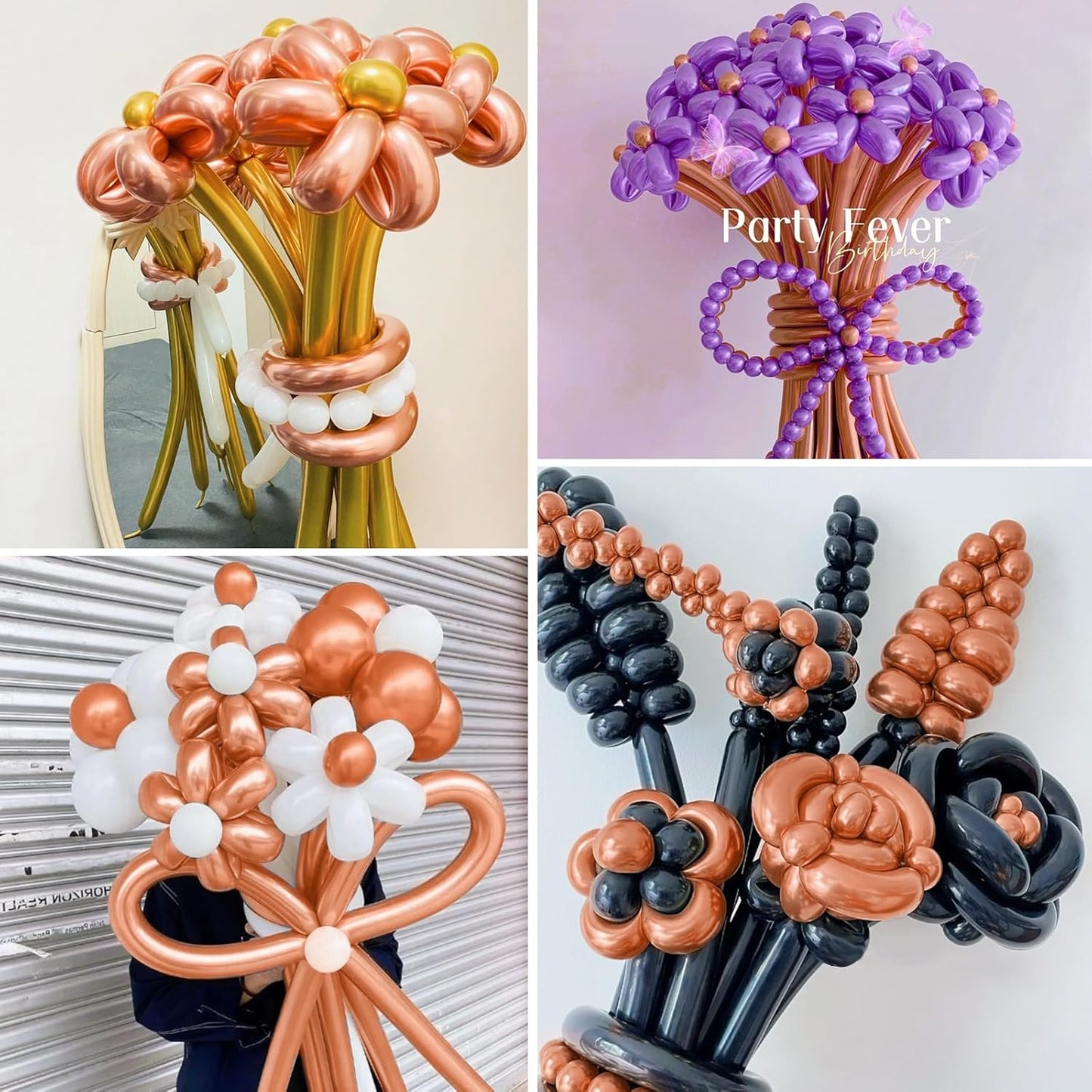 100Pcs Metallic 260 Balloons, Champagne Gold Chrome Long Balloon for Animals, 260 Art Ballon for Twisting, Skinny Modeling Supplies for Birthday Party Wedding Festival. Champagne Gold