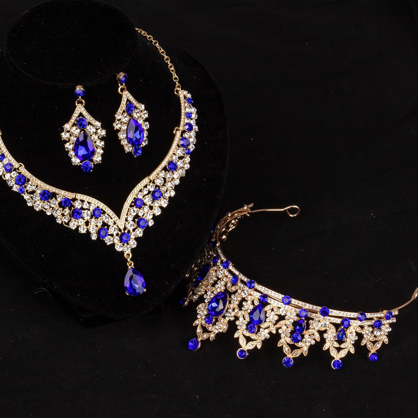 Crowns and Tiaras jewelry sets for Wedding princess birthday party Halloween Prom Pageant Jewelry for Women Crystal Bridal Jewelry Set for women