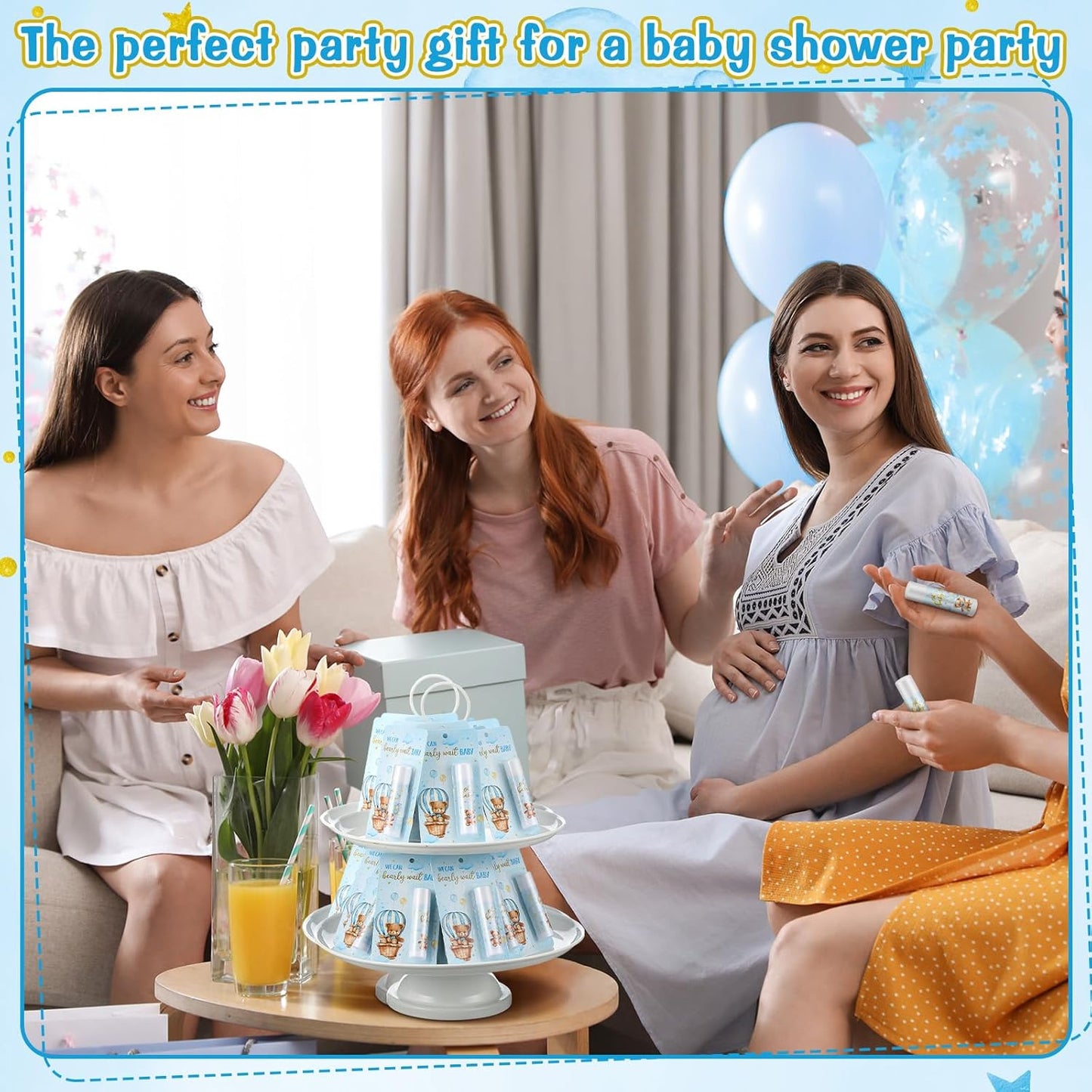 50 Pack Bear themed Baby Shower Favor Baby Shower Lip Balm Party Gifts for Guest Games Prizes Friends Gender Reveal Girls Boys Halloween Thanksgiving Christmas