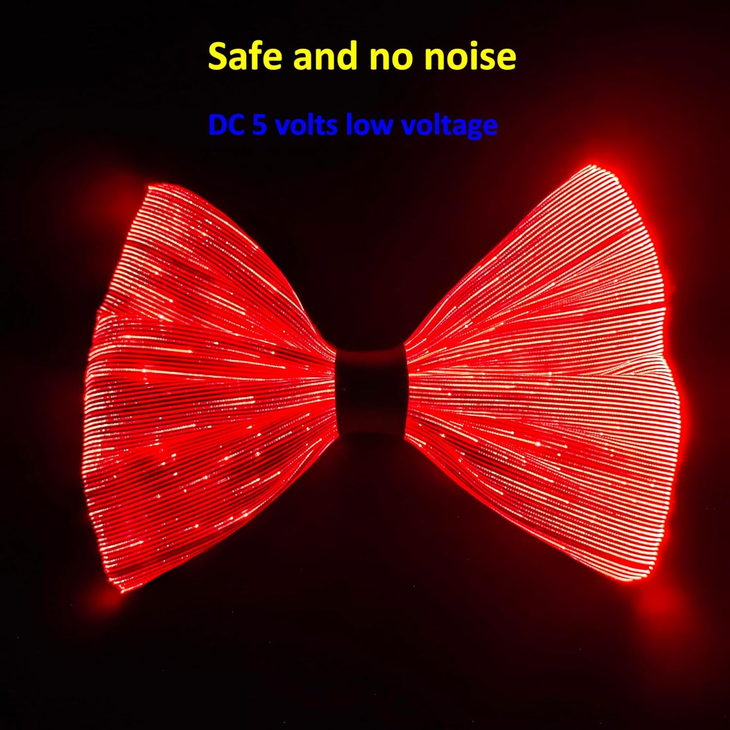LED Light Up Bow Tie Wireless for Men - Flashing Fiber Optic Bowtie Glow in the Dark for Party Halloween Christmas