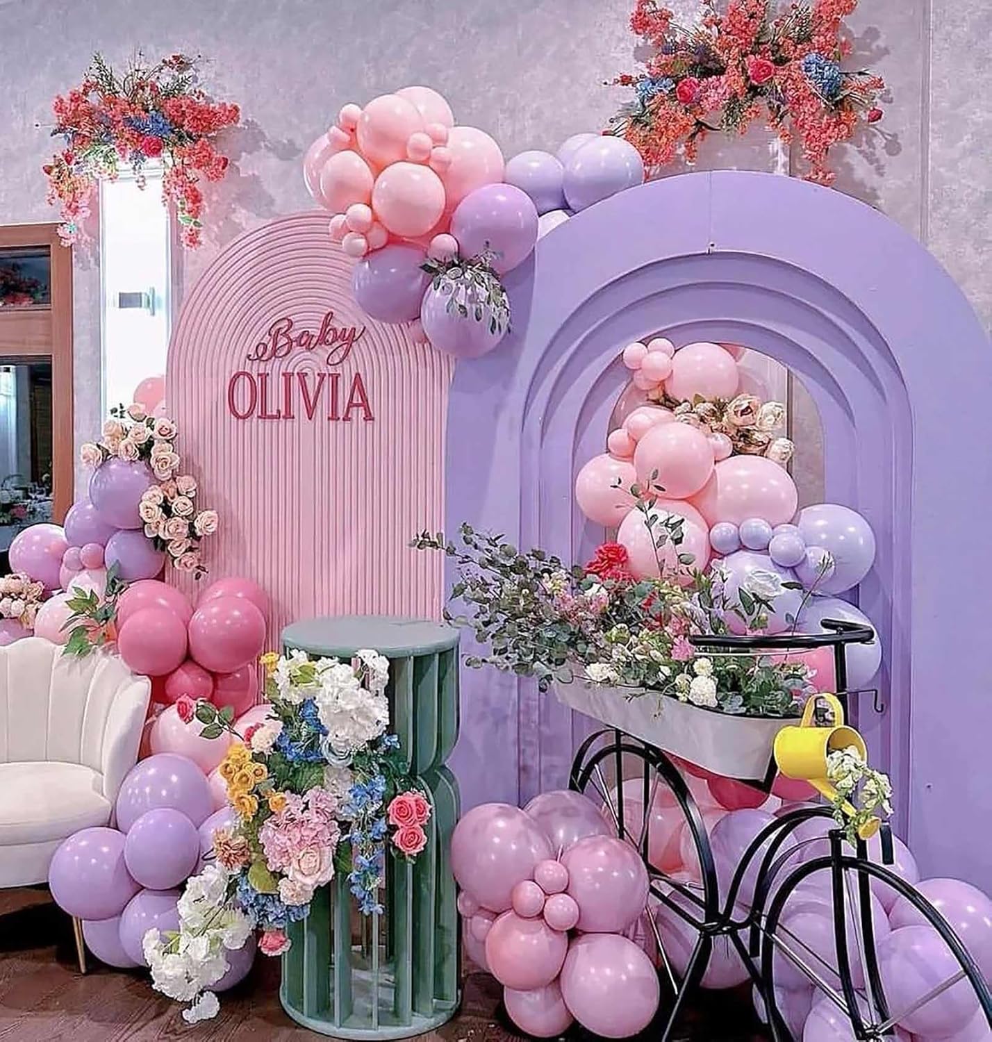 KALOR 12 Inch Pastel Purple Balloons, 50 Pcs Latex Helium Macaron Balloons for Kid's Birthday Party, Baby Shower, Wedding, Graduate Party Decorations