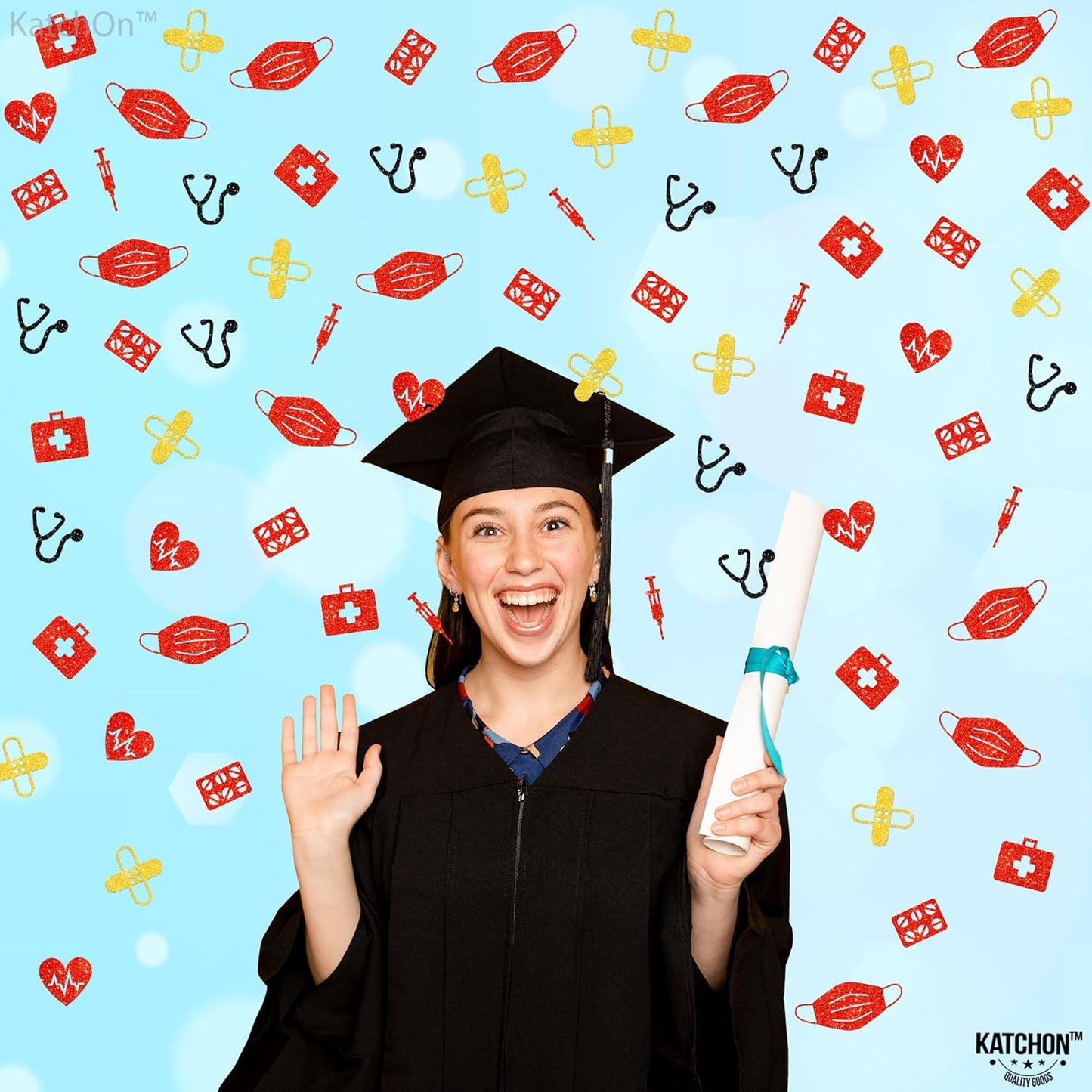 KatchOn, Glitter Nurse Graduation Confetti - Pack of 1000 | Nurse Confetti for table | Nurse Party Decorations, Medical Grad Decorations | Graduation decorations 2025