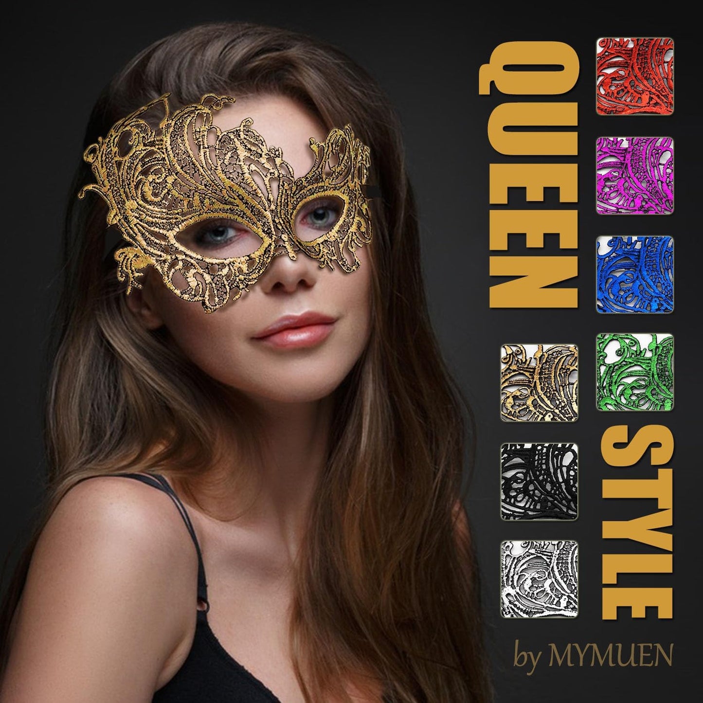 MYMENU Masquerade Mask for Women Couple Mardi Gras Mask for Men Venetian Halloween Mask for Party Prom Ball