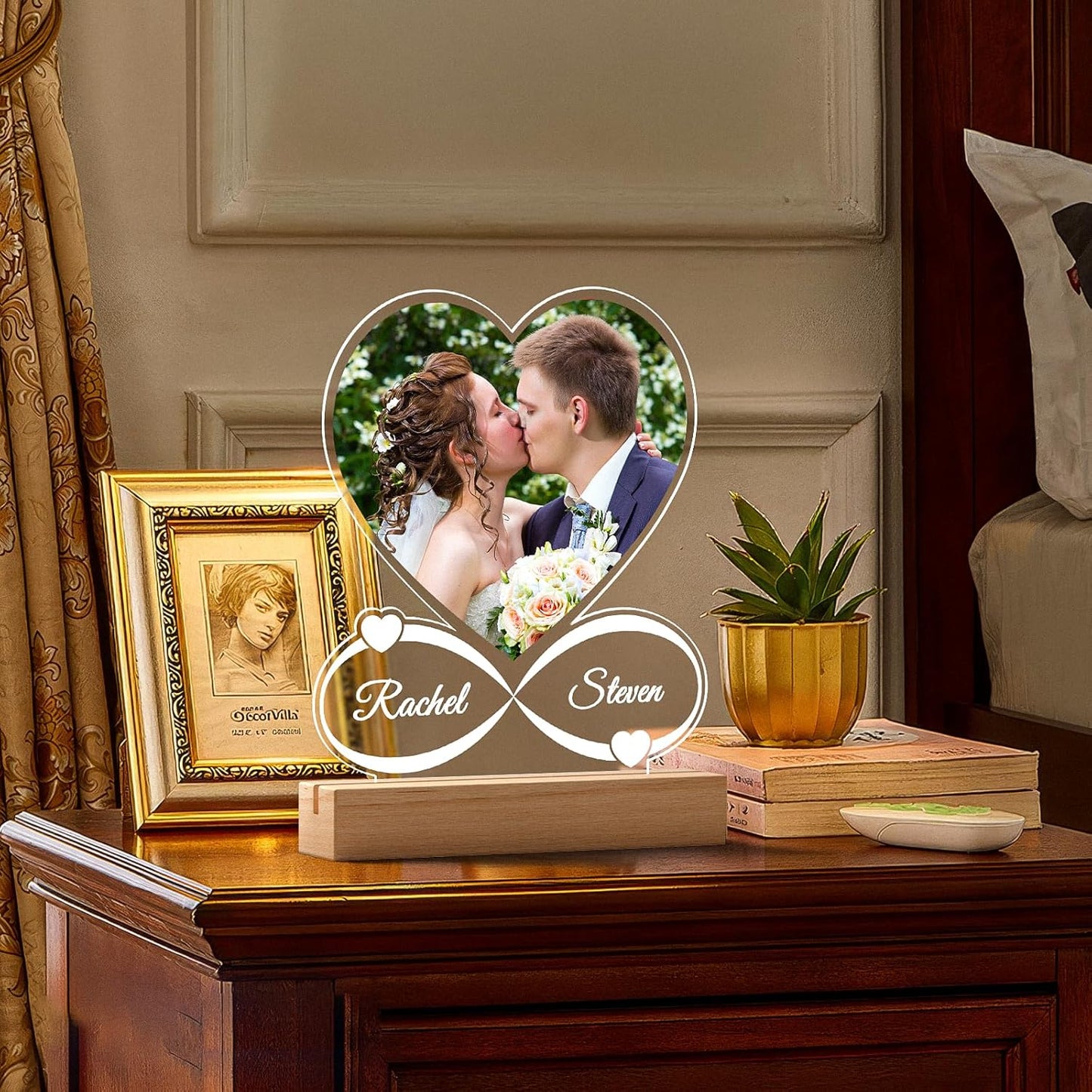 Personalized Engagement Wedding Gifts for Couples 2025, Custom Picture Frames, Customized Photo Frame with Photo, Personalized Christmas Anniversary Wedding Gifts for Women Men Her Him Wife Husband