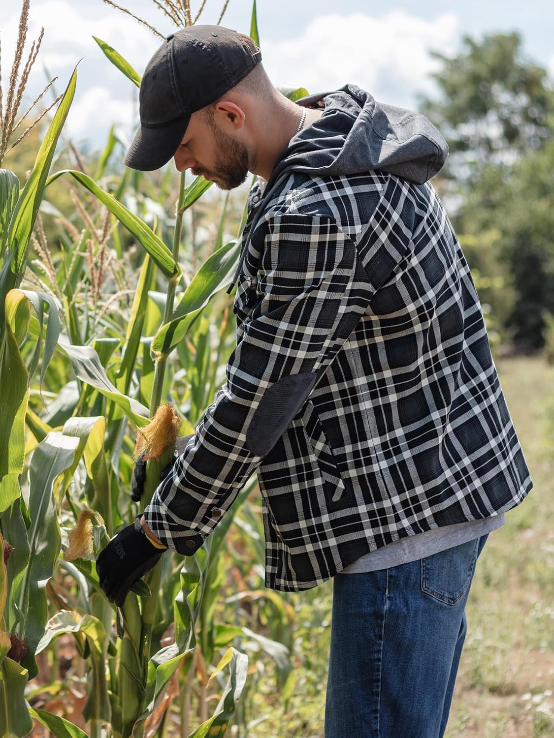 Mr.Stream Men's Outdoor Casual Vintage Long Sleeve Plaid Flannel Button Down Shirt Jacket