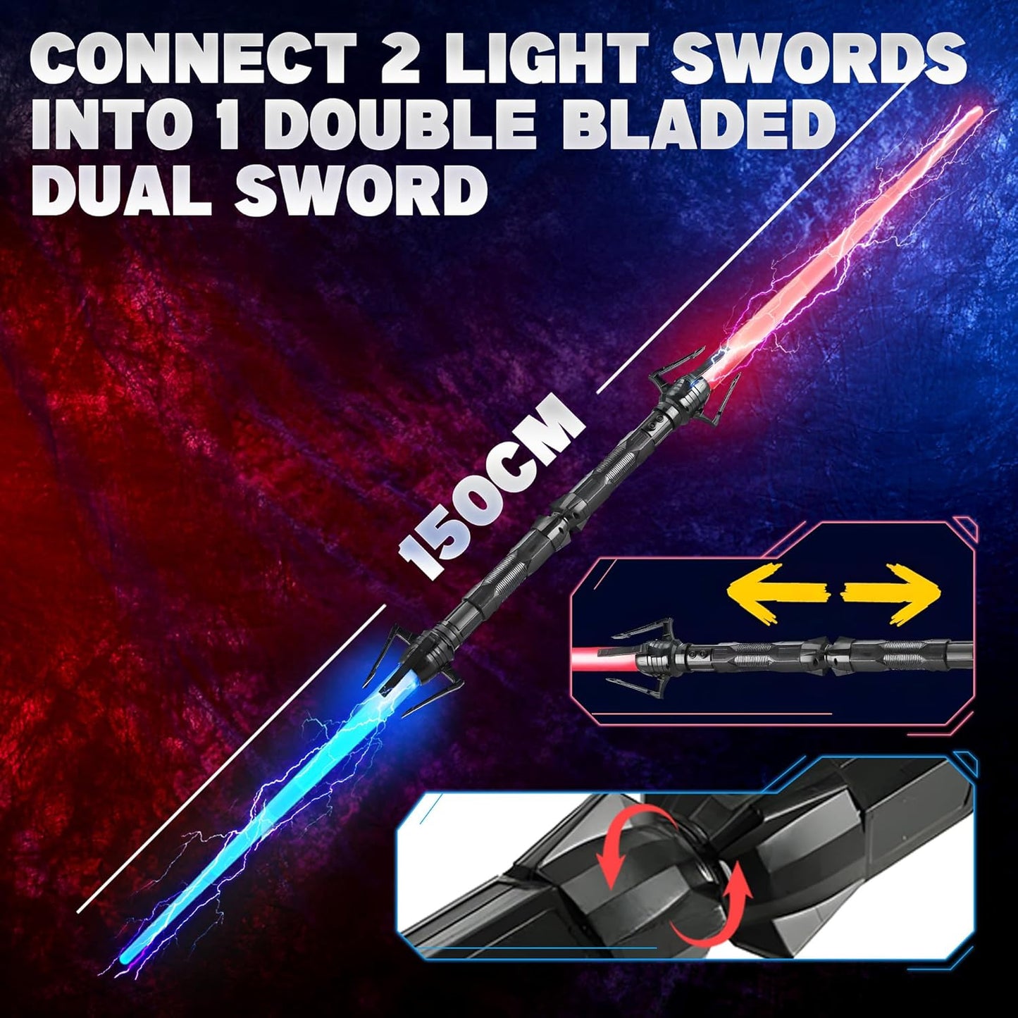 SANCO Light Up Sabers for Kids - 4 Pack 7 Colors Retractable Mechanical Claw Power Swords with FX Sound, Glowing Toys for Halloween Cosplay Parties, Christmas Birthday Gifts for Boys & Girls