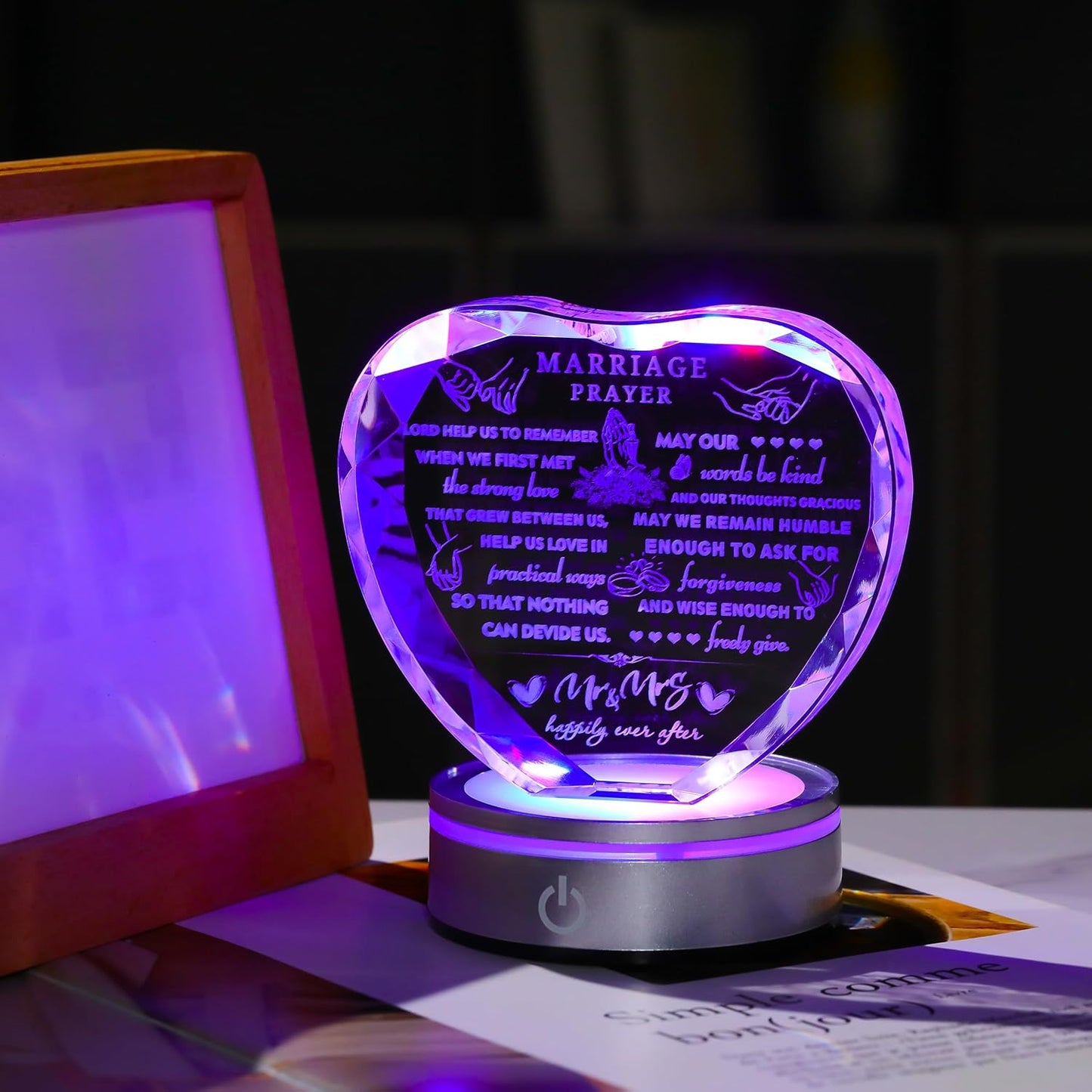 Wedding Gifts for Couples Unique 2025 - Happy Anniversary Marriage Gift Crystal Keepsake - Engagement Gifts Bridal Shower Gifts for Bride and Groom Engagement Newlywed Mr And Mrs Gifts