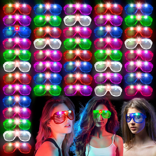 60 PCS LED Glasses, 6 Neon Color Led Glasses, Glow in The Dark Party, Neon Party Supplies for Kids Adults Birthday Wedding New Year Glow Toys Party Halloween