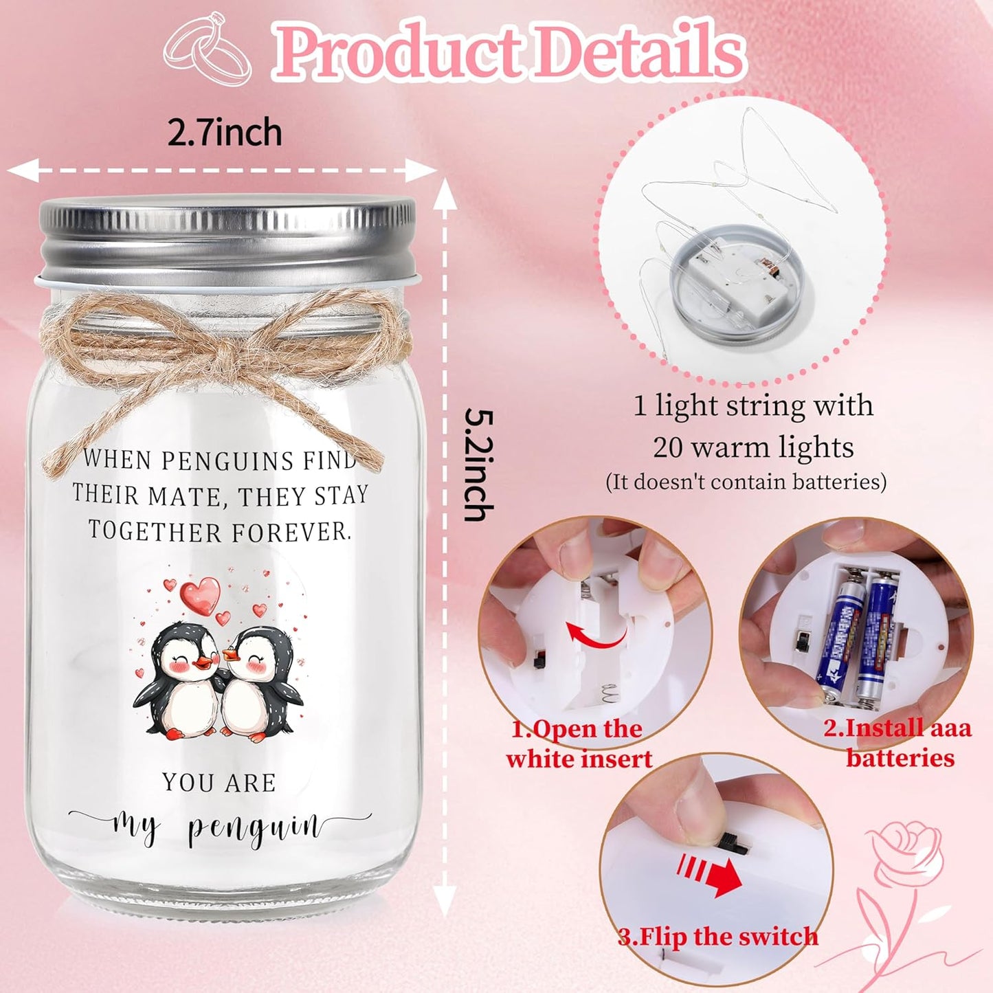 Gifts for Boyfriend/Girlfriend, Anniversary for Men/Women/Couple, Birthday Gifts for Boyfriend/Girlfriend, Gift for Him/Her, You are My Penguin Presents for Christmas Valentines Day Wedding