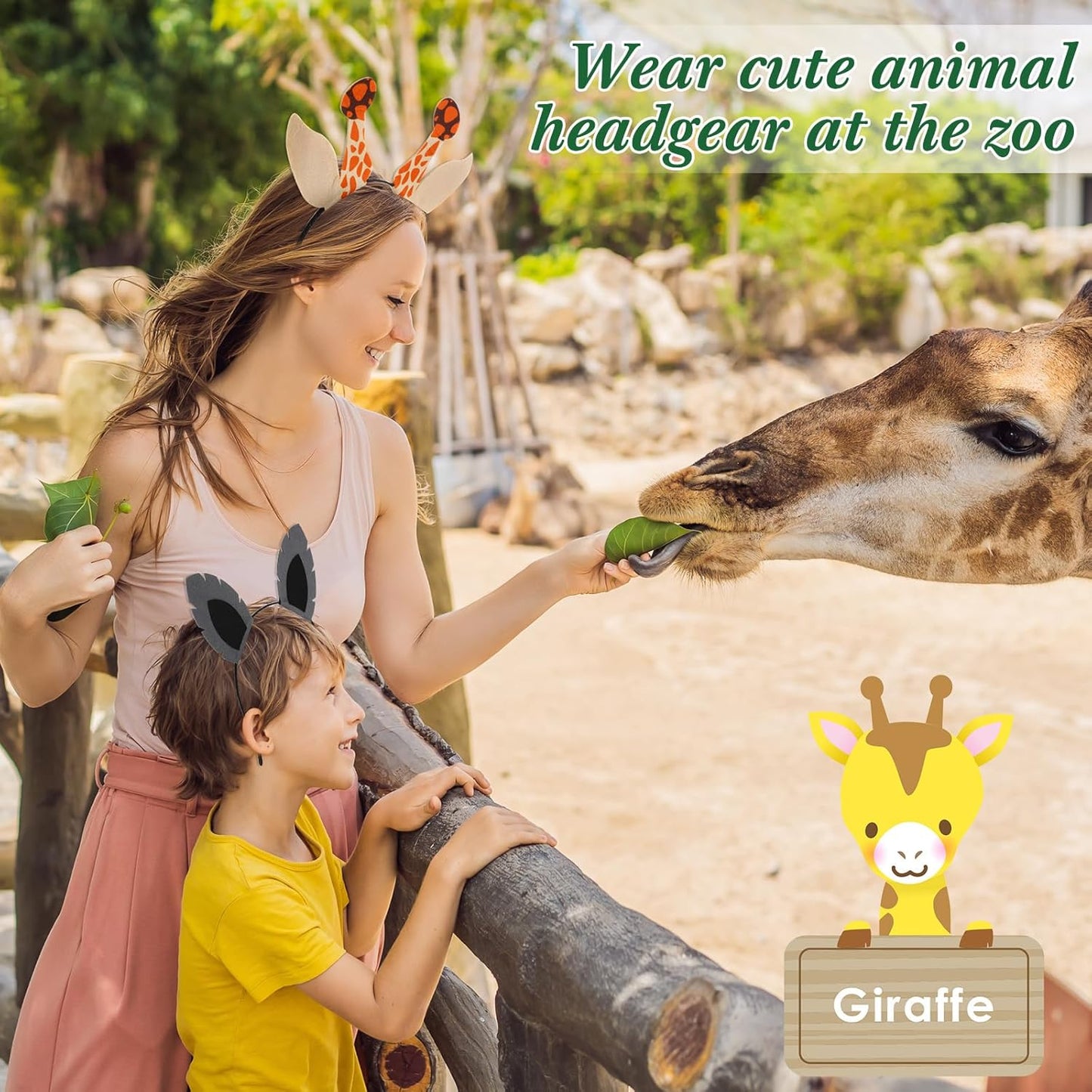 Kigeli 30 Pcs Jungle Animal Safari Ears Headbands for Hair Hoops Photo Booth Props One Birthday Halloween Favors