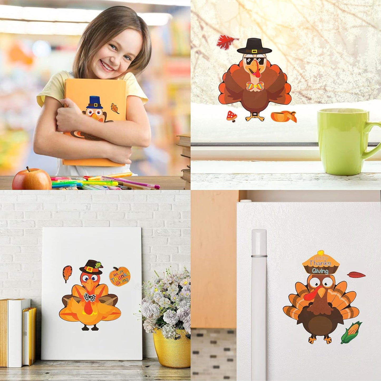 48 Sheets Thanksgiving Stickers for Kids, Make a Turkey Stickers DIY Thanksgiving Crafts Party Favors Supplies for Kids Classroom Thanksgivings Games Activities Fall Harvest Festival Decorations