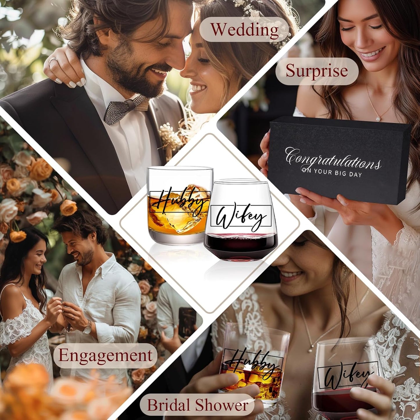 Couple Gifts for Wedding Engagement, Mr and Mrs Gift, Bridal Shower gifts, Cool Couples Gifts Wishes for Couples Newlywed Mr and Mrs Him and Her