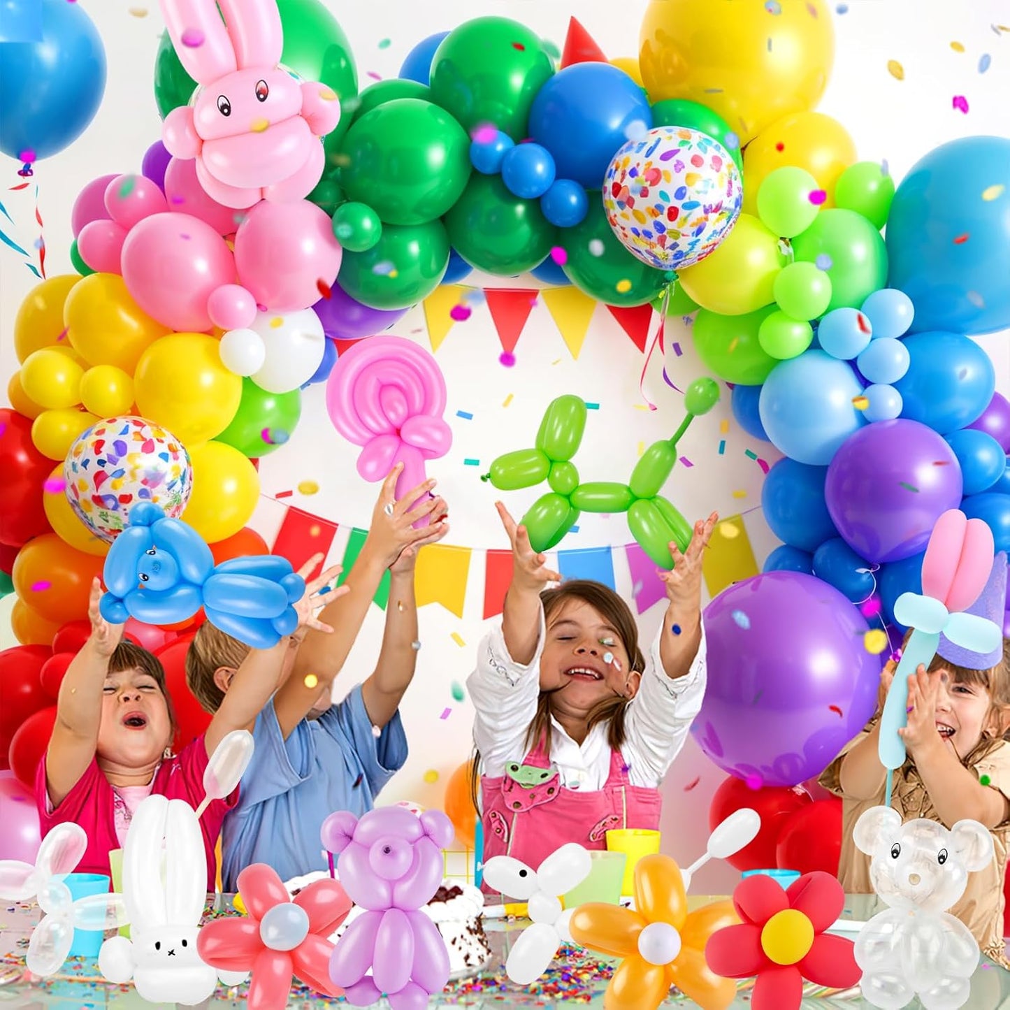 LovesTown 100PCS 260 Long Balloons, Clear Twisting Balloons Thickening Latex Magic for Modeling Animal Weddings Birthdays Festival Party Decoration