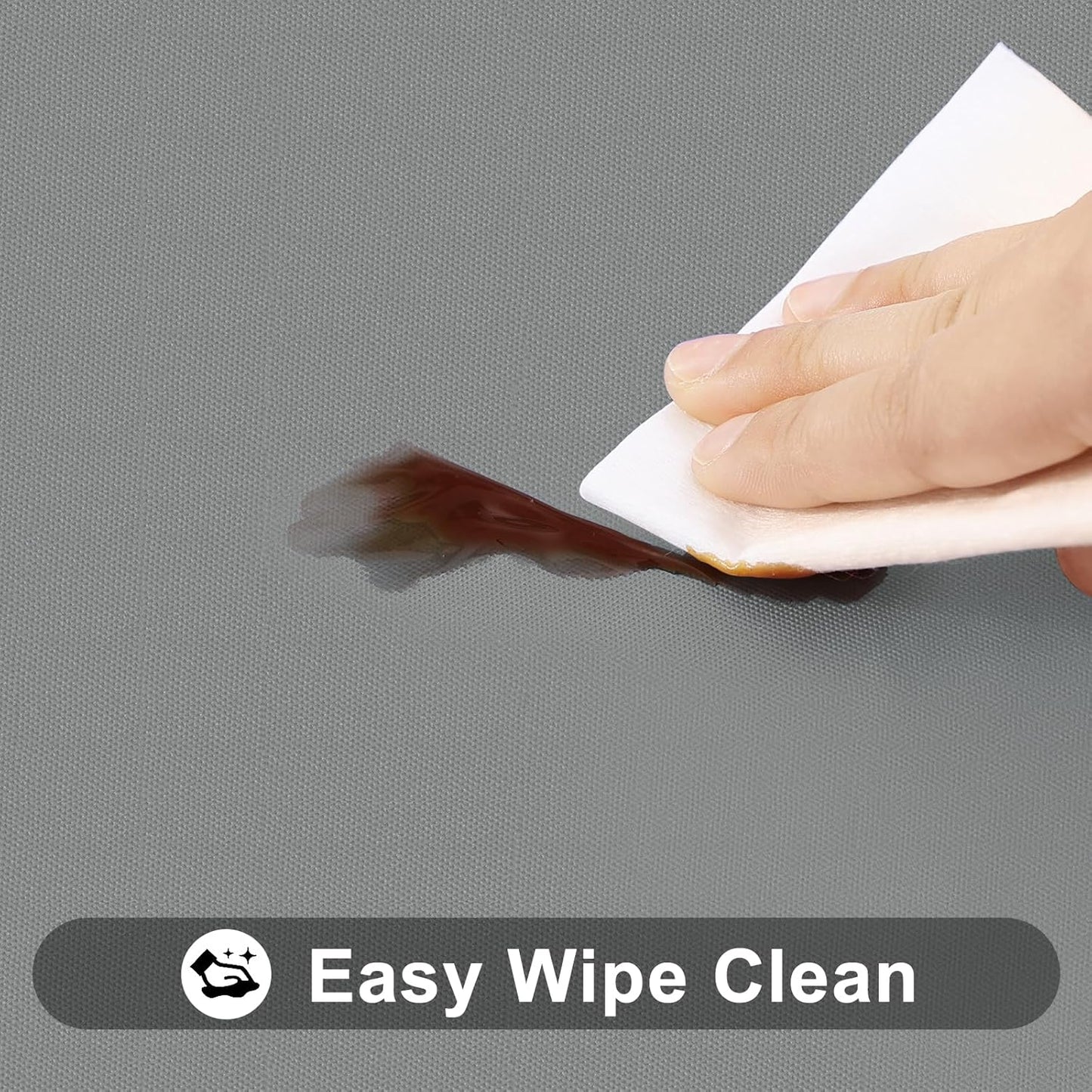 Smiry Rectangle Tablecloth, Elastic Fitted Flannel Backed Vinyl Tablecloths for 5ft Folding Tables, Waterproof Wipeable Table Covers for Indoor, Outdoor, Picnic and Camping (Grey, 30"x60")