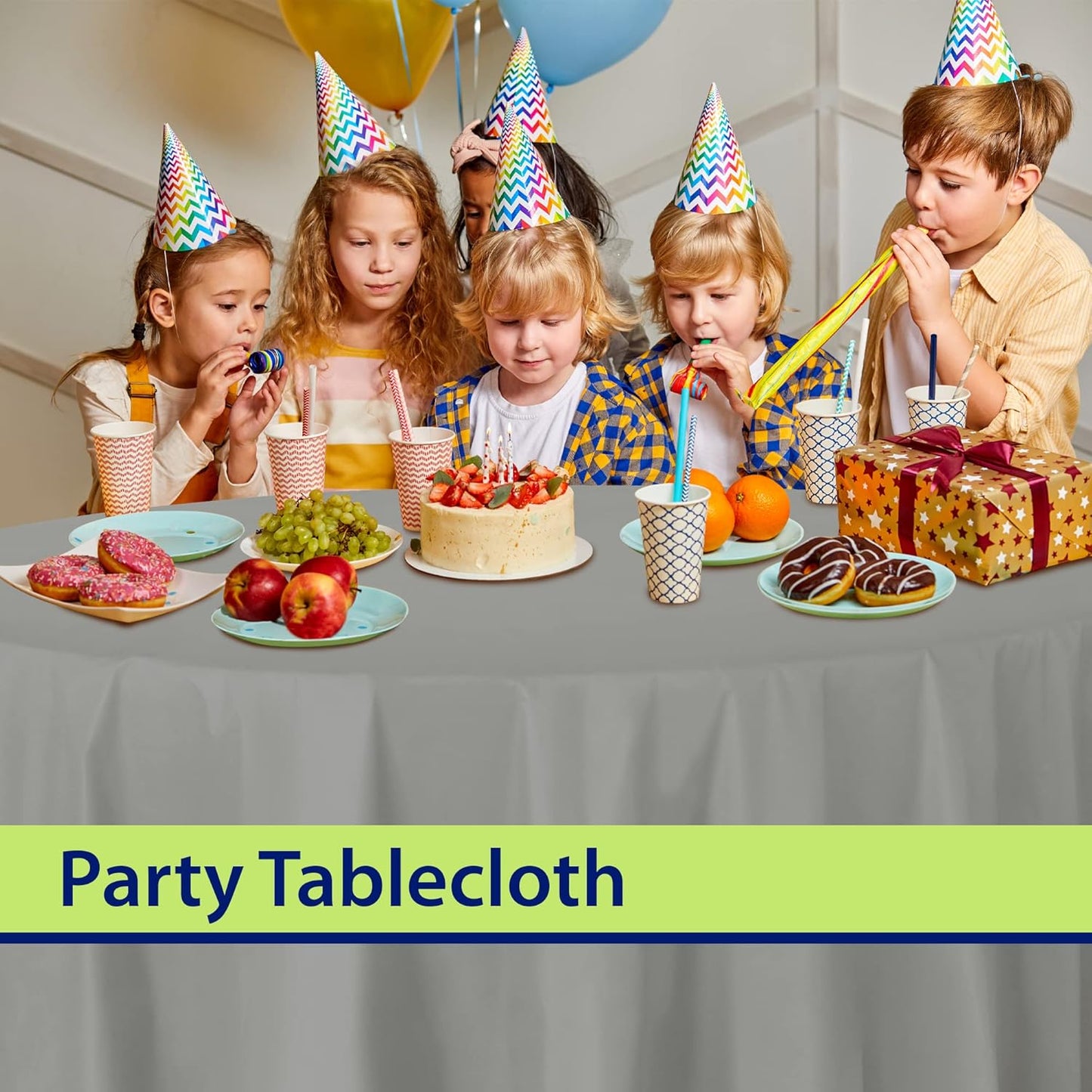 Silver Disposable Plastic Tablecloth for Round Tables (36 Pack) Table Cloths for Parties, Events & Weddings, Indoors & Outdoors, 84 inches, Plastic Table Cover