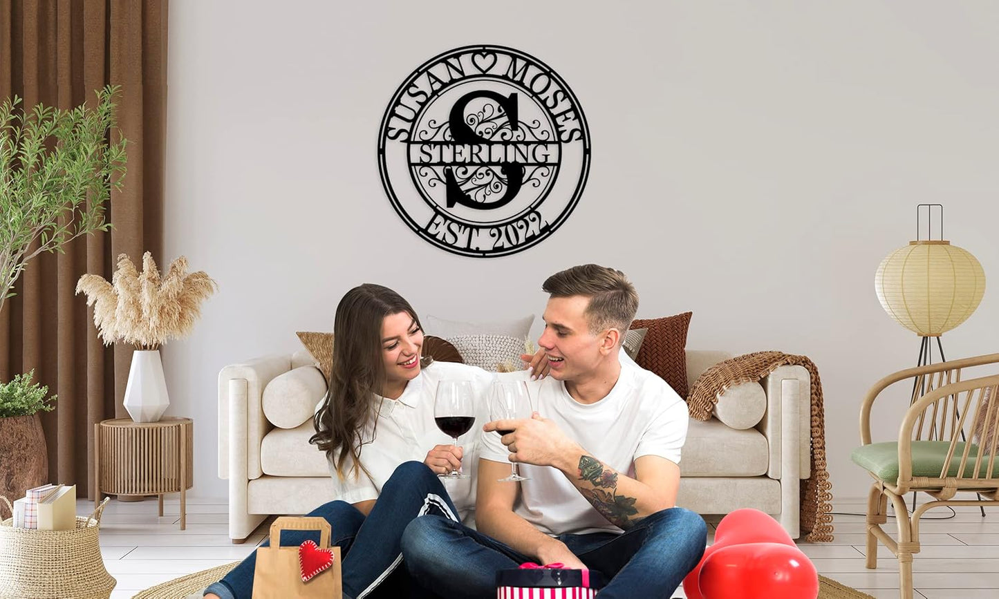 Metal Signs, House Warming Gifts New Home, Wedding Gifts, Last Name Signs for Home, Metal Name Signs Personalized, Custom Metal Signs, Monogram Wall Decor, efcustomgifts Signs for Home