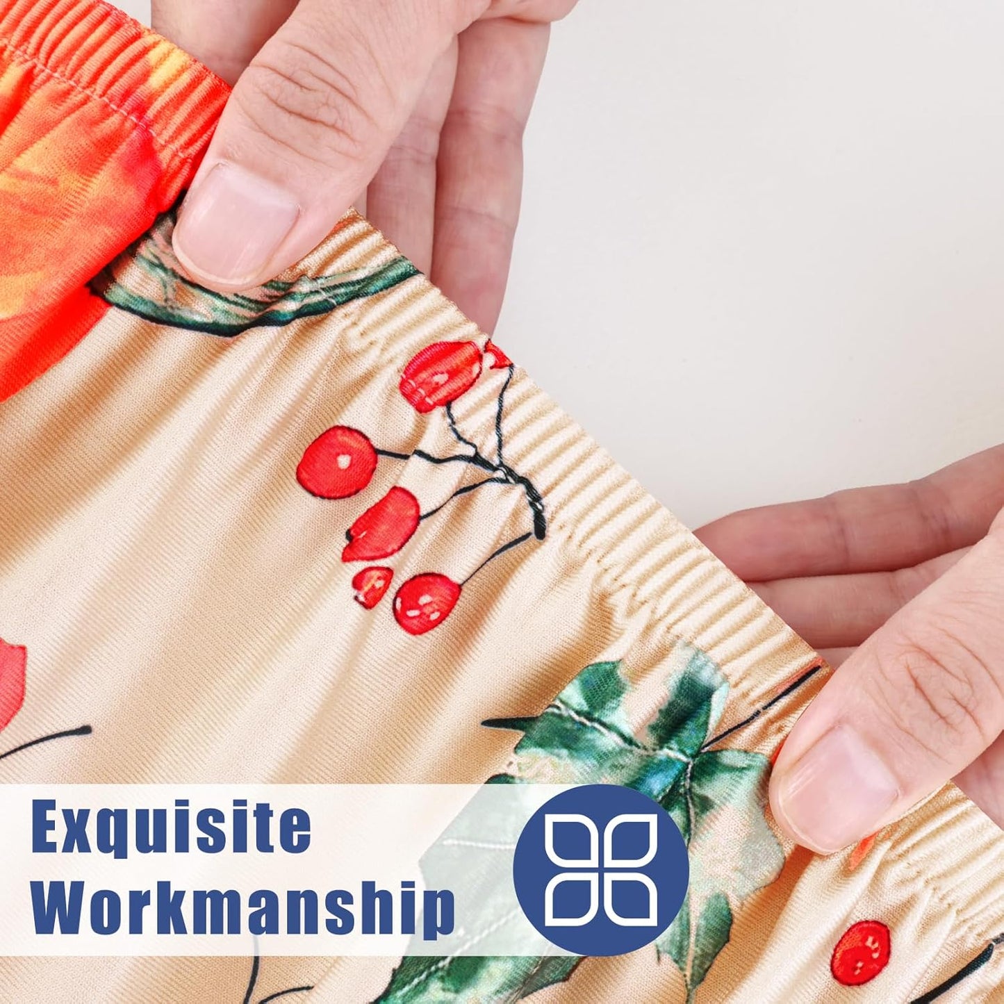 Spandex 6 Foot Rectangle Thanksgiving Table Cloth 2 Pack, Elastic Fitted Tablecloths for Picnic, Stretch Washable Patio Table Cover for Autumn Harvest Parties (Pumpkin Leaf, 30"x72")