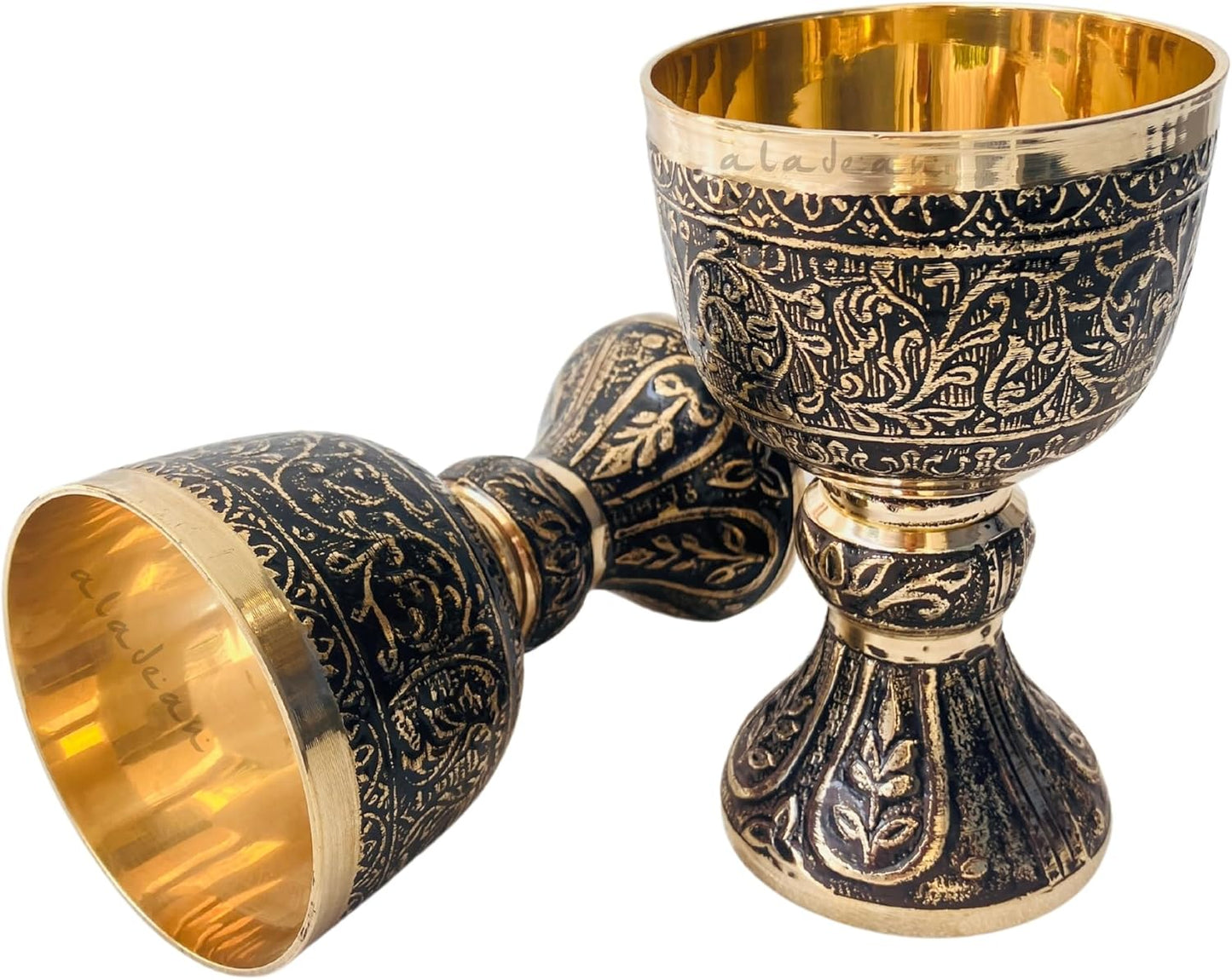 Vintage Chalice Medieval Goblet | 1x Solid Brass Red Wine Glass Cups of Royal King Arthur - Renaissance, Birthday Gifts Christmas Wedding Anniversary Novelty Ceremonial Drinkware (Duke Goblet)