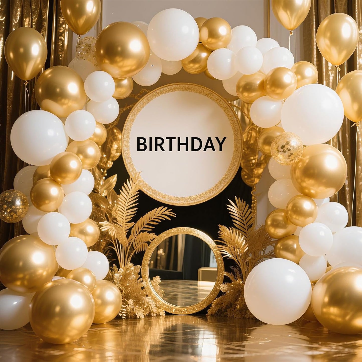 Gold Balloon,145pcs Latex Metallic Gold Balloons Arch Kit Different Sizes 18 12 10 5 Inch,Gold Balloon Garland Arch for Birthday Party Engagement Wedding Graduation Anniversary Fiesta Decoration