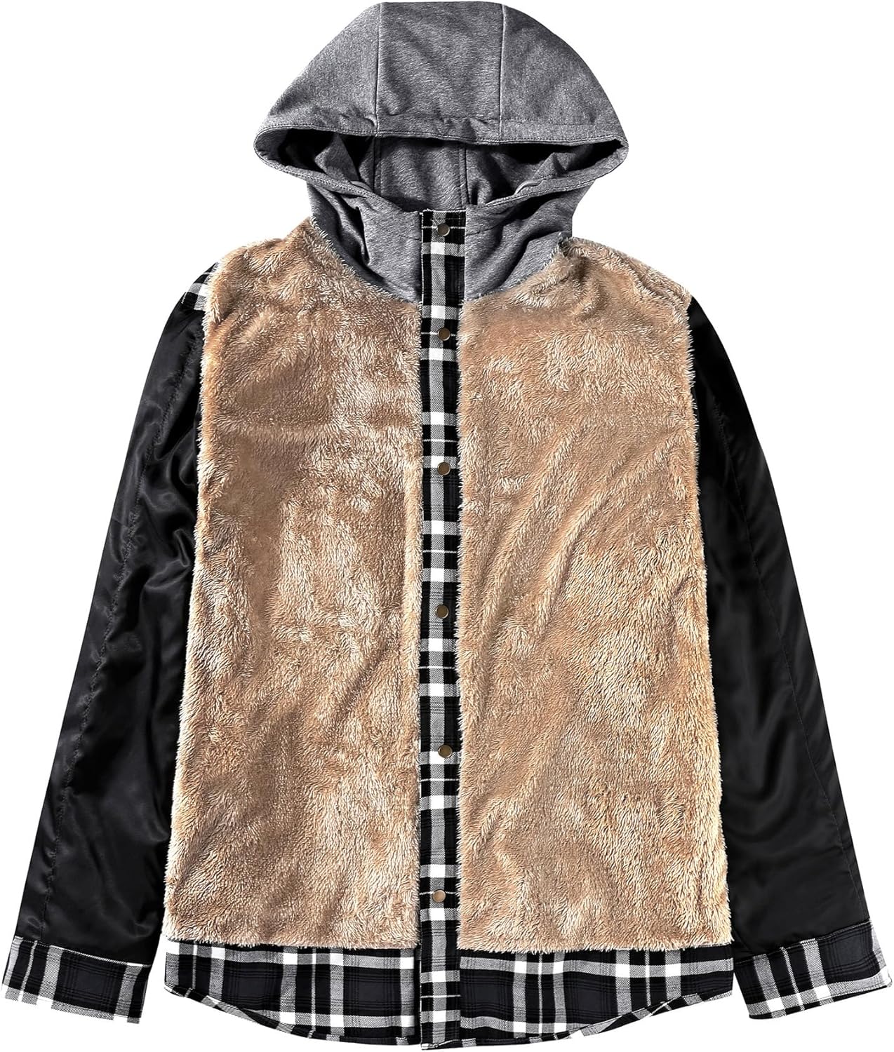 Mr.Stream Men's Outdoor Casual Vintage Long Sleeve Plaid Flannel Button Down Shirt Jacket