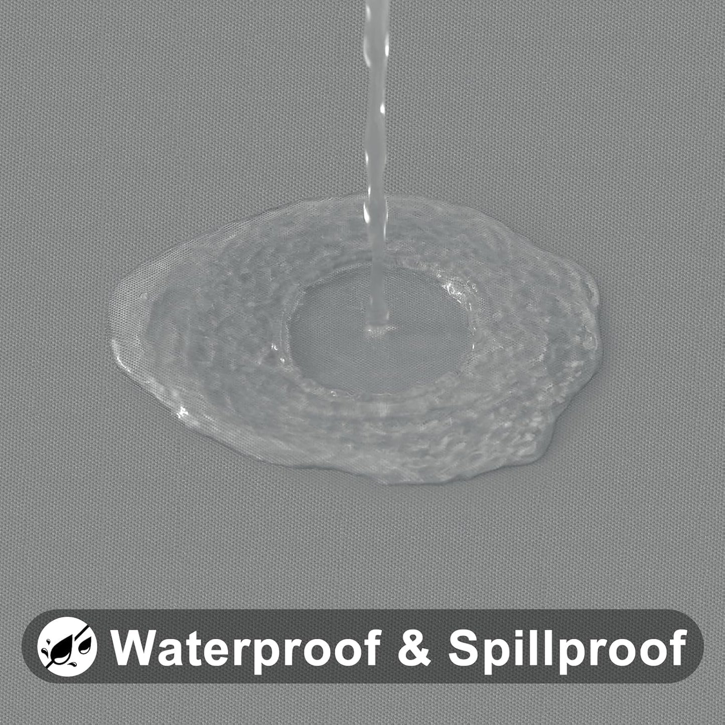 Smiry Rectangle Tablecloth, Elastic Fitted Flannel Backed Vinyl Tablecloths for 5ft Folding Tables, Waterproof Wipeable Table Covers for Indoor, Outdoor, Picnic and Camping (Grey, 30"x60")